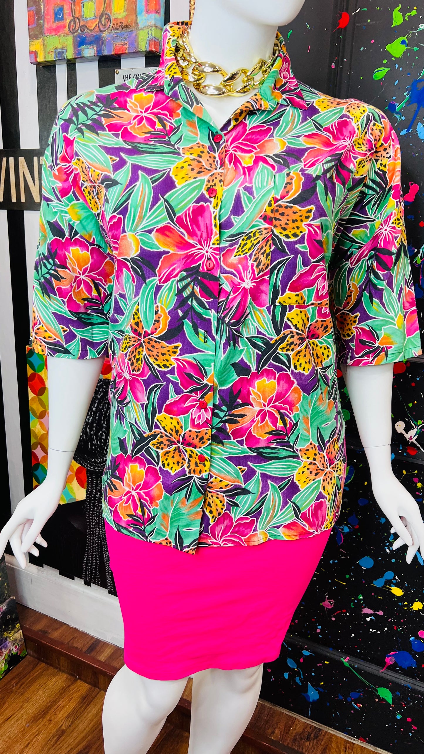 Vintage Cotton Safari Blouse (24/26)