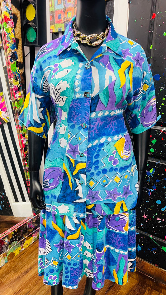 Vintage Abstract Skirt Set (18/20) *KC