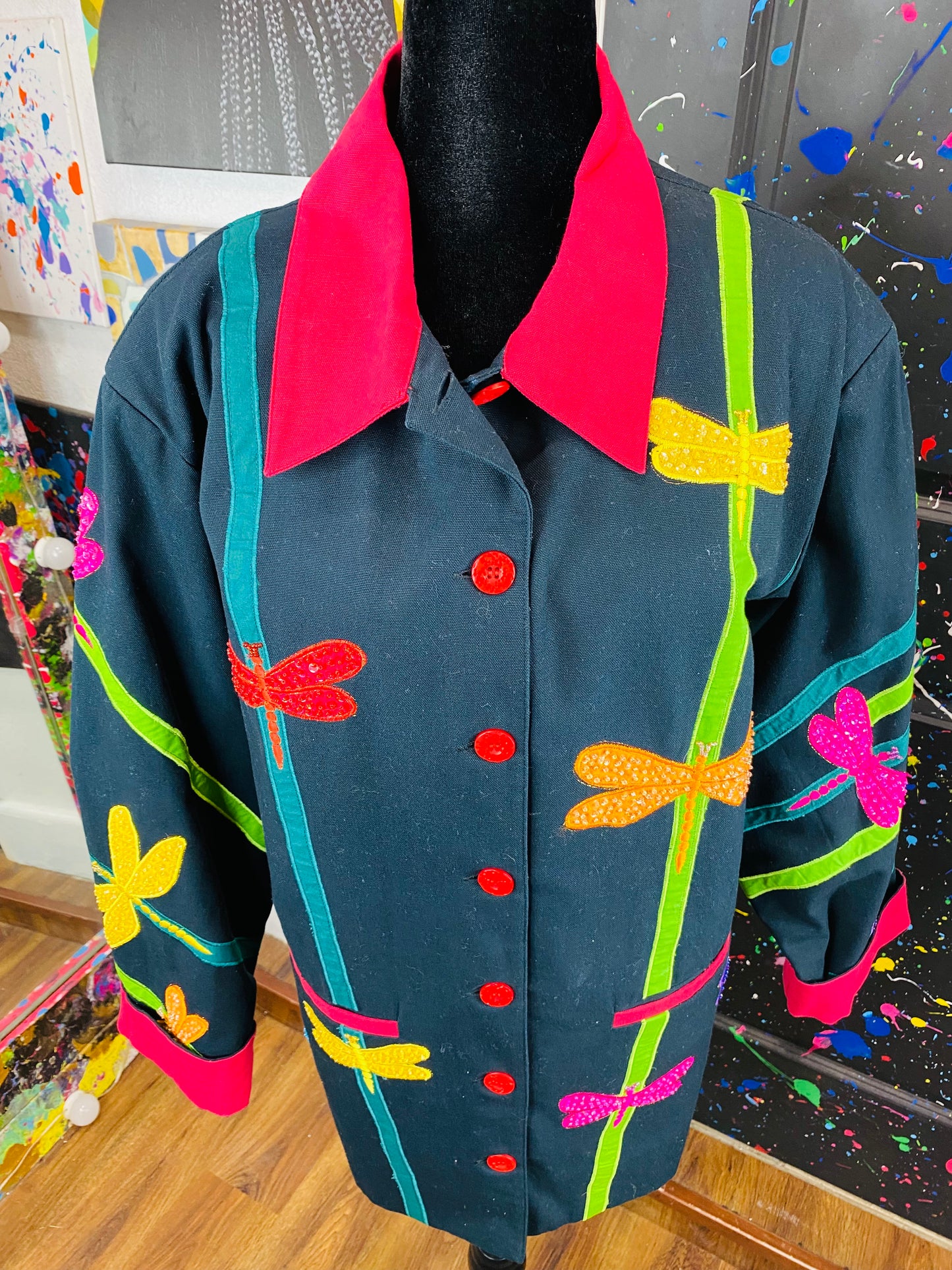 Vintage Sequin Dragonfly Blazer