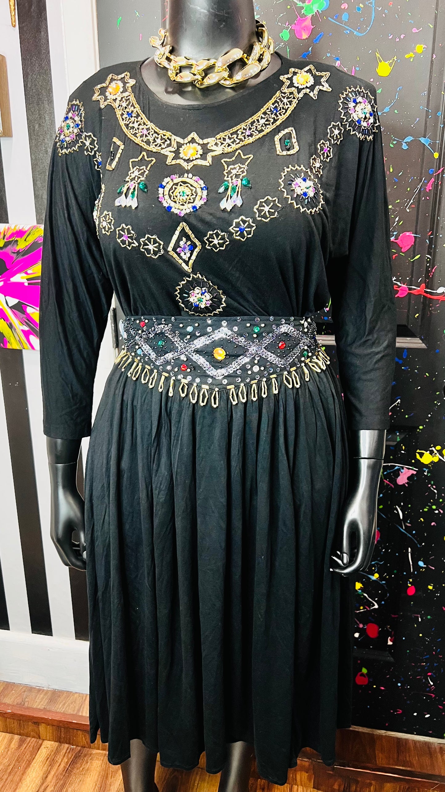 Vintage Cotton & Sequin Skirt Set (18)