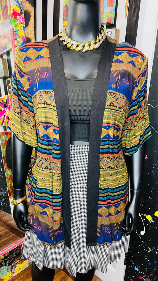 Vintage Rayon Short Sleeve Duster (24W)