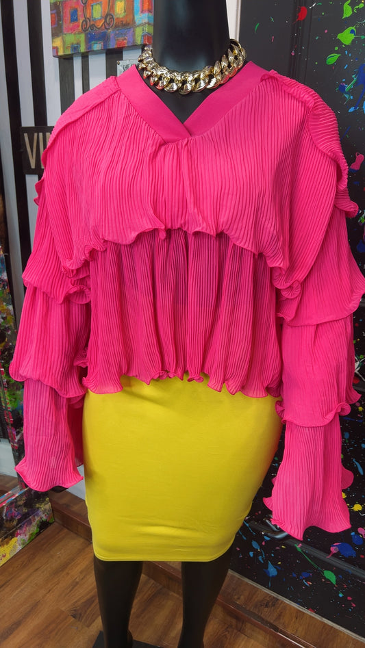 Layered Pink Cropped Blouse (18)