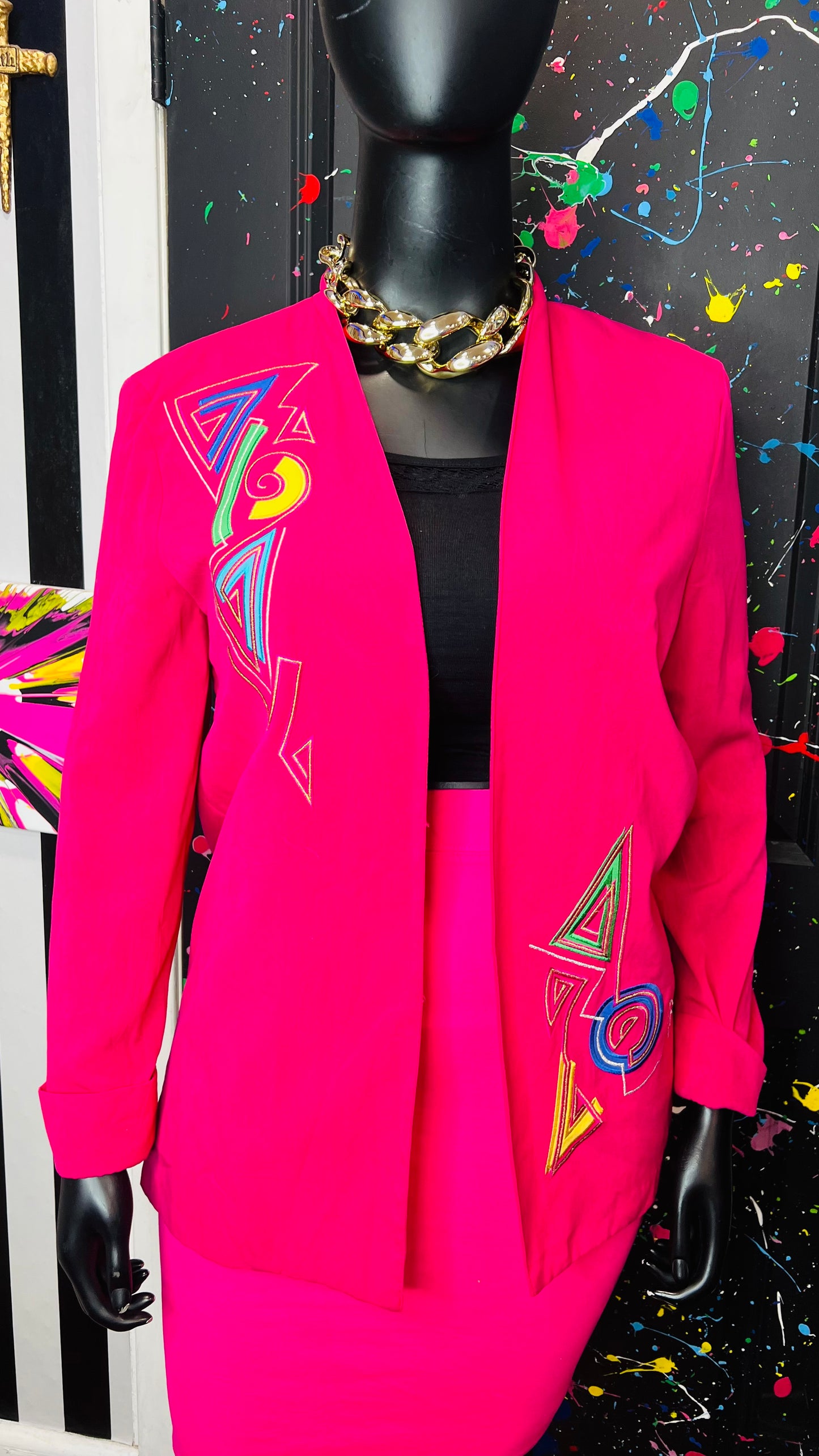 Vintage City Girl Pink Open Blazer (14)