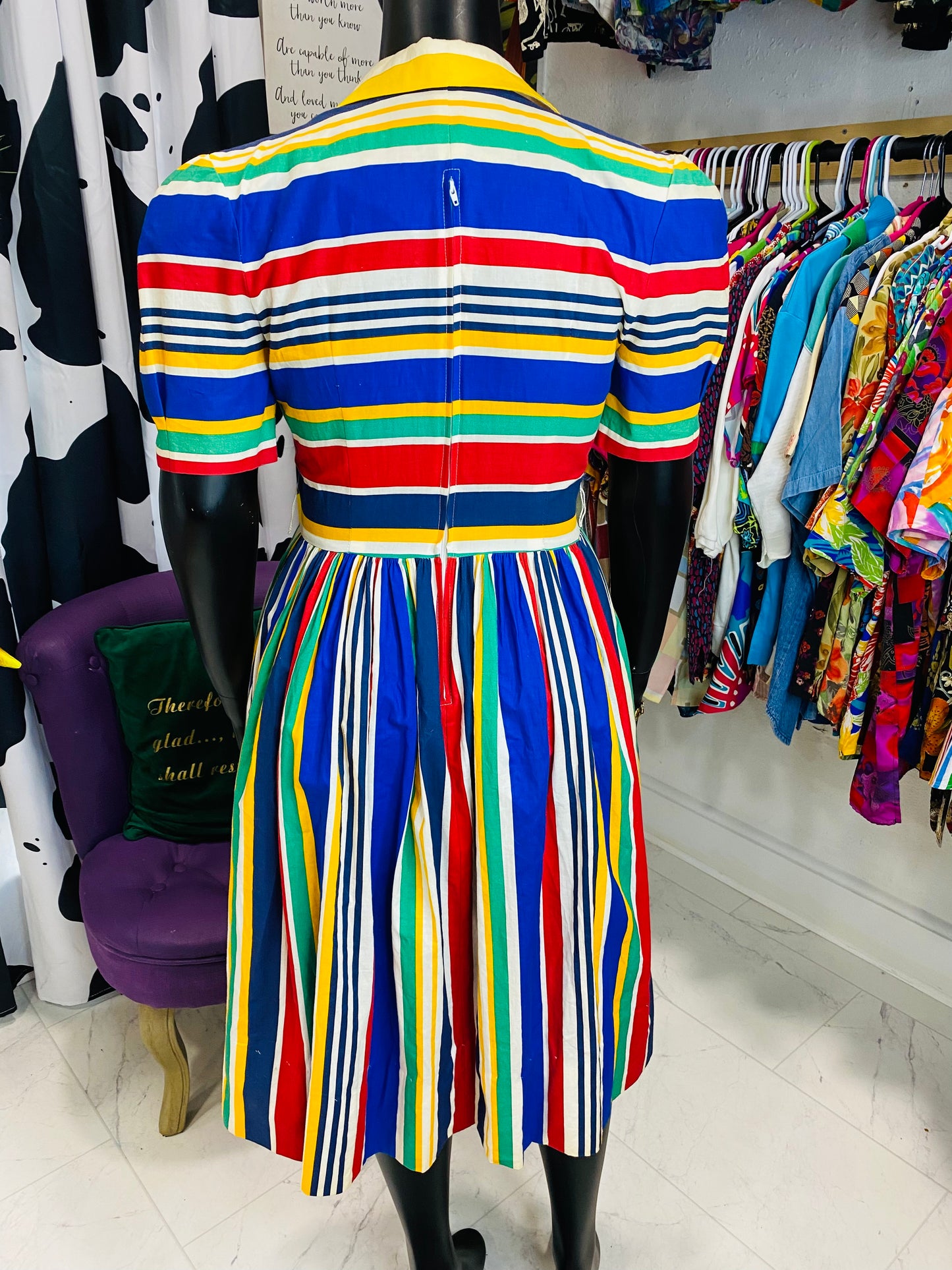 Vintage Color Striped Dress