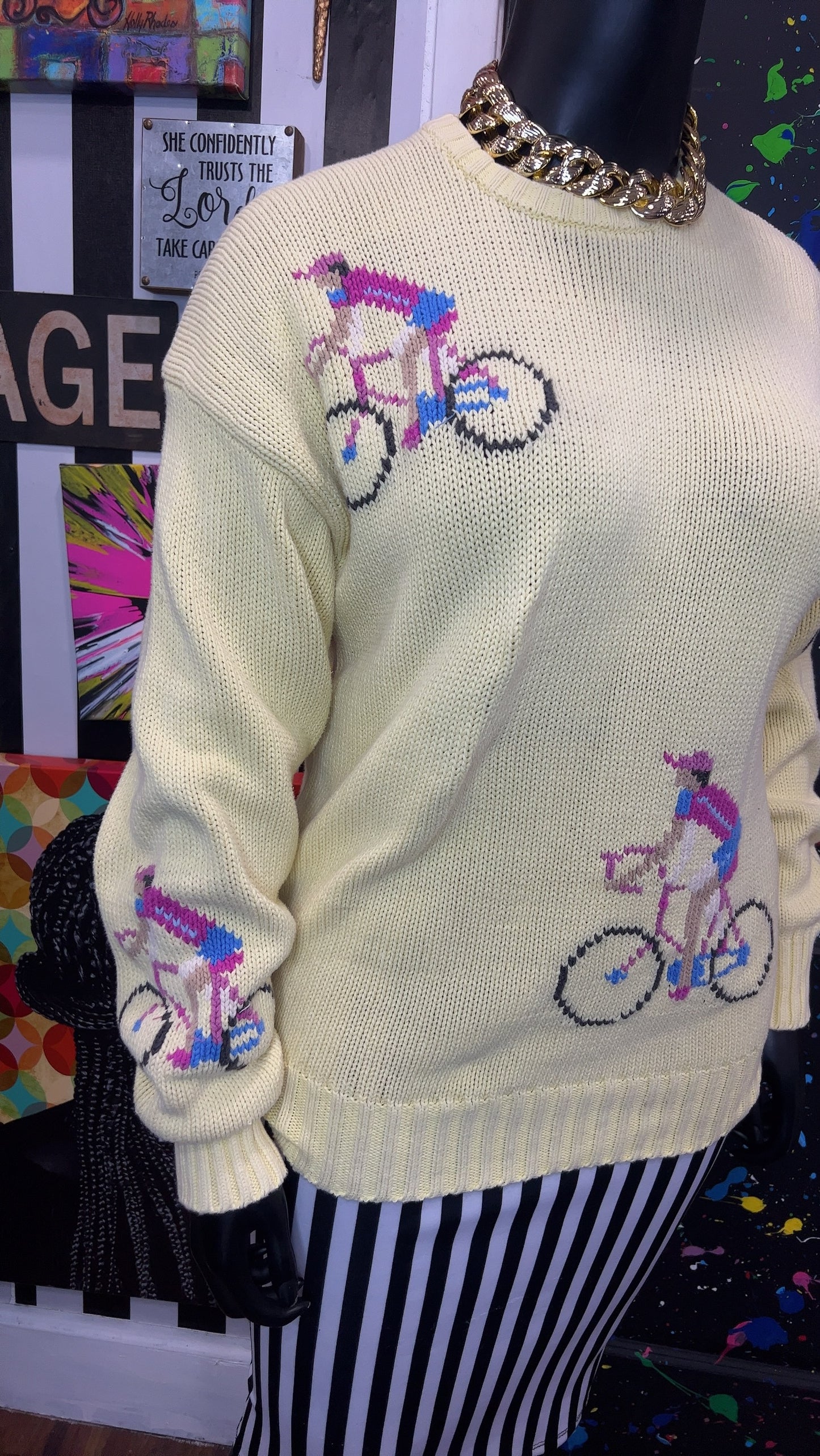 Vintage Knit Bicycle Sweater (16)