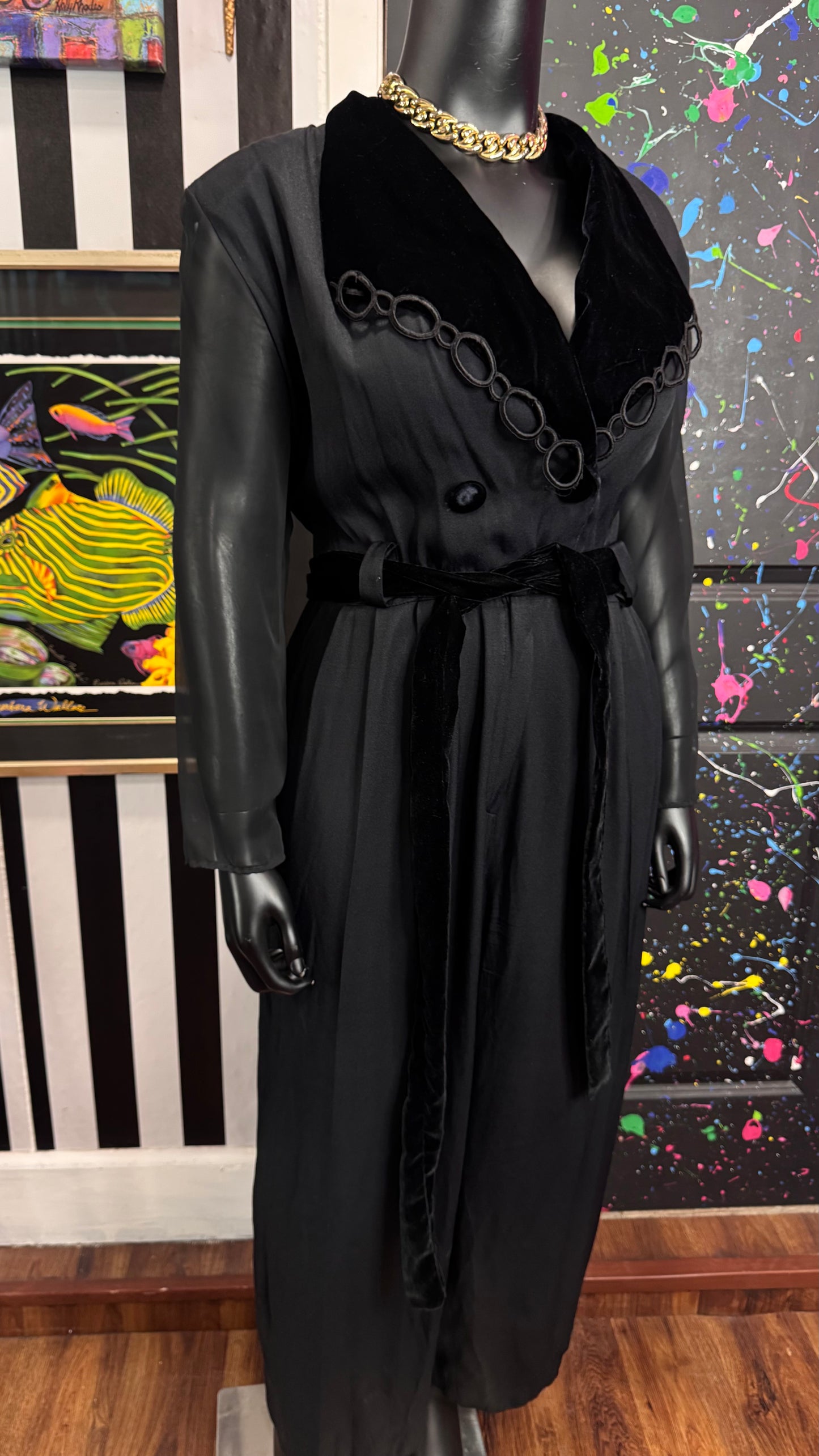 Vintage Black Sheer Arms Jumpsuit (22)