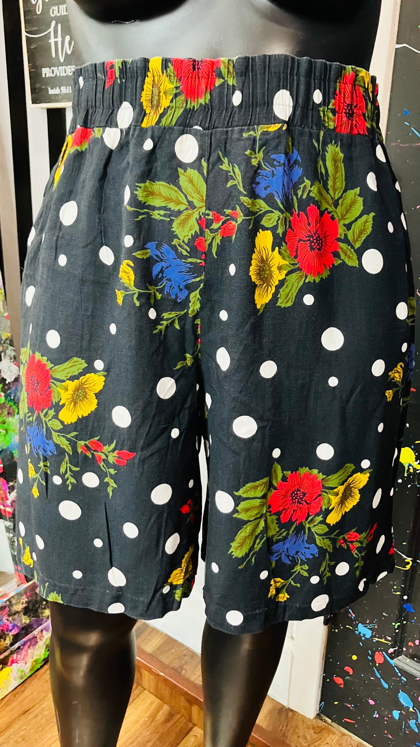 Vintage Rayon Polka Dot & Floral Shorts (18)