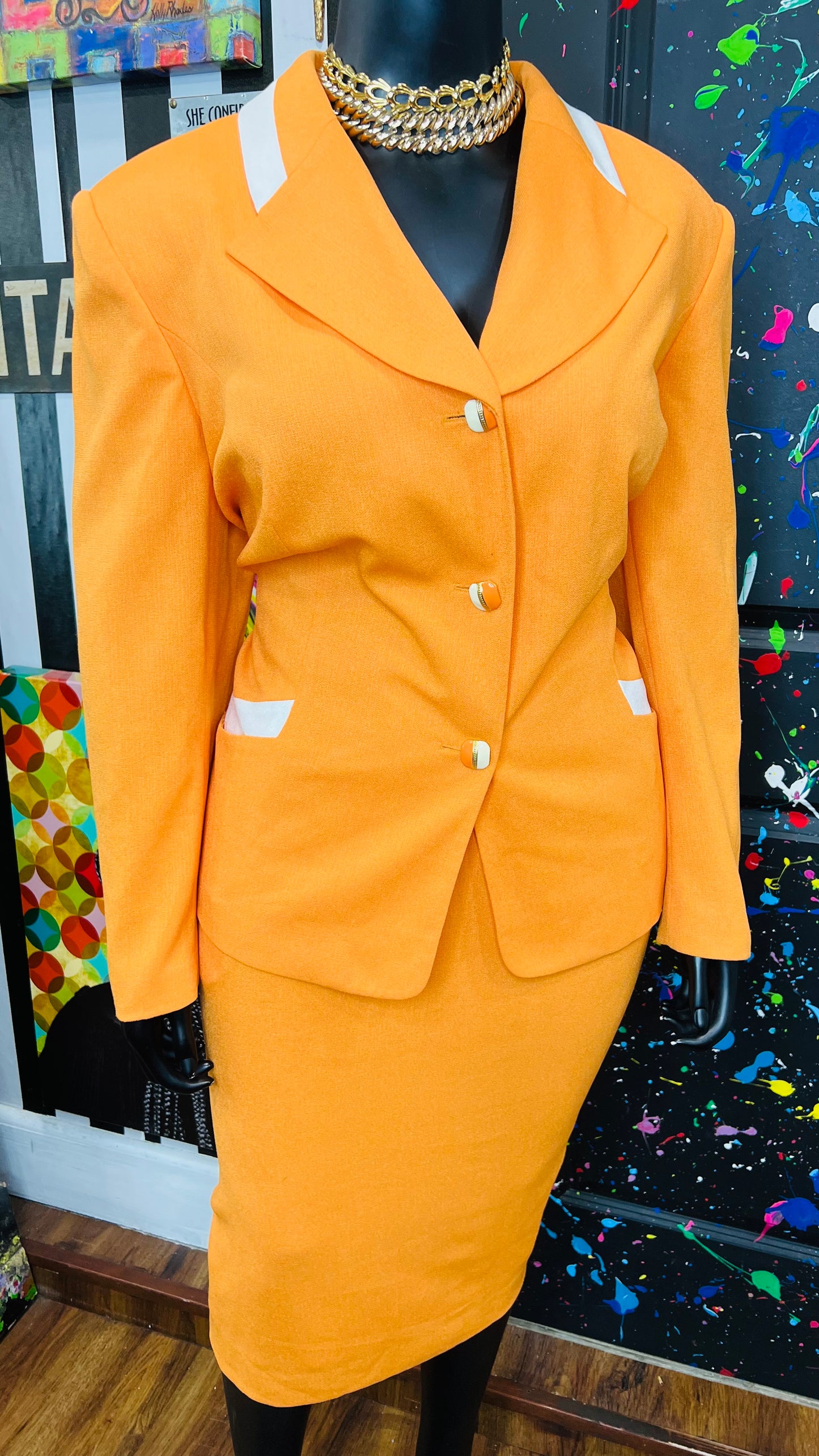 Vintage Orange & Cream Suit (24W)