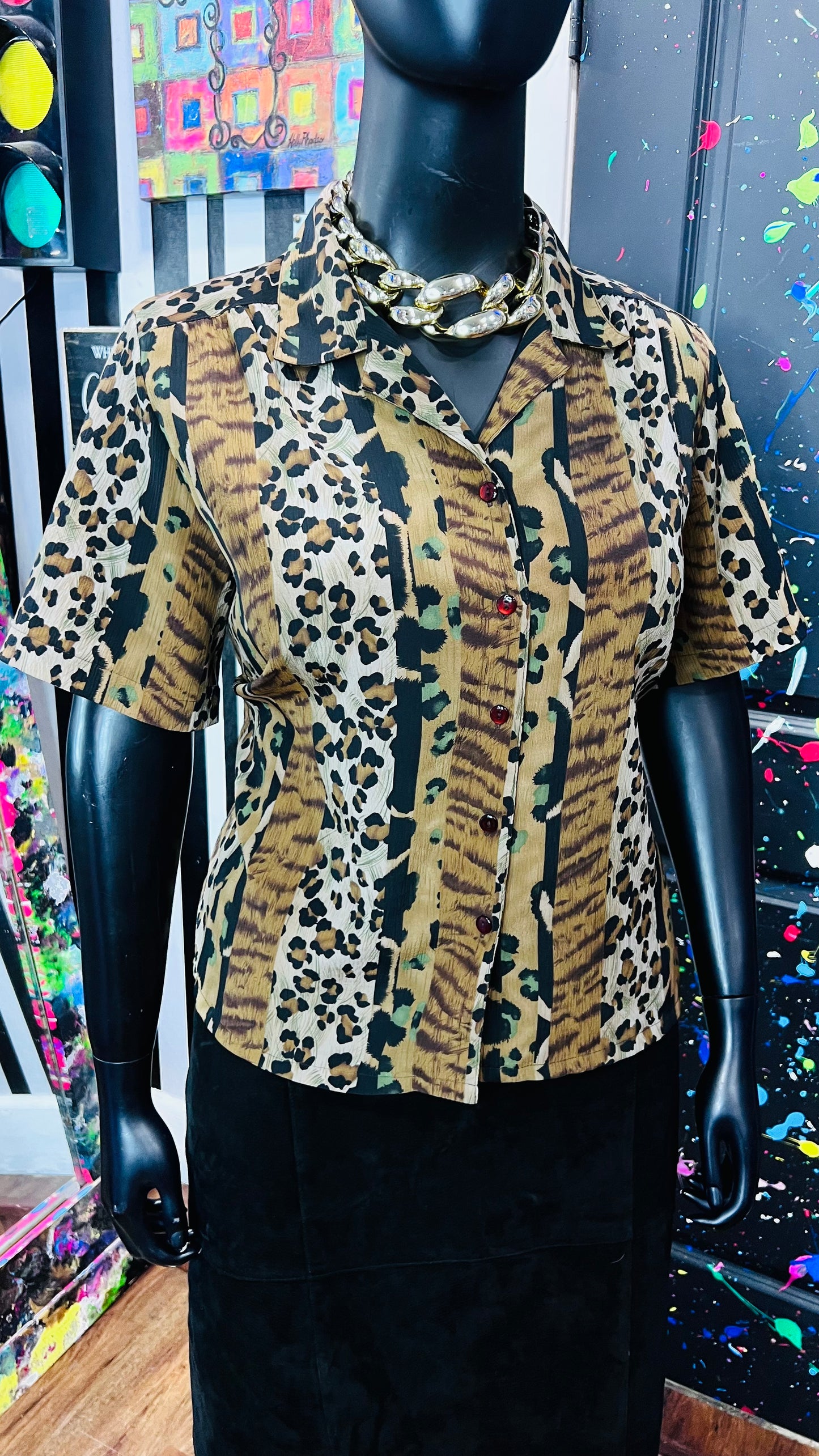 Vintage Animal Print Blouse (16)