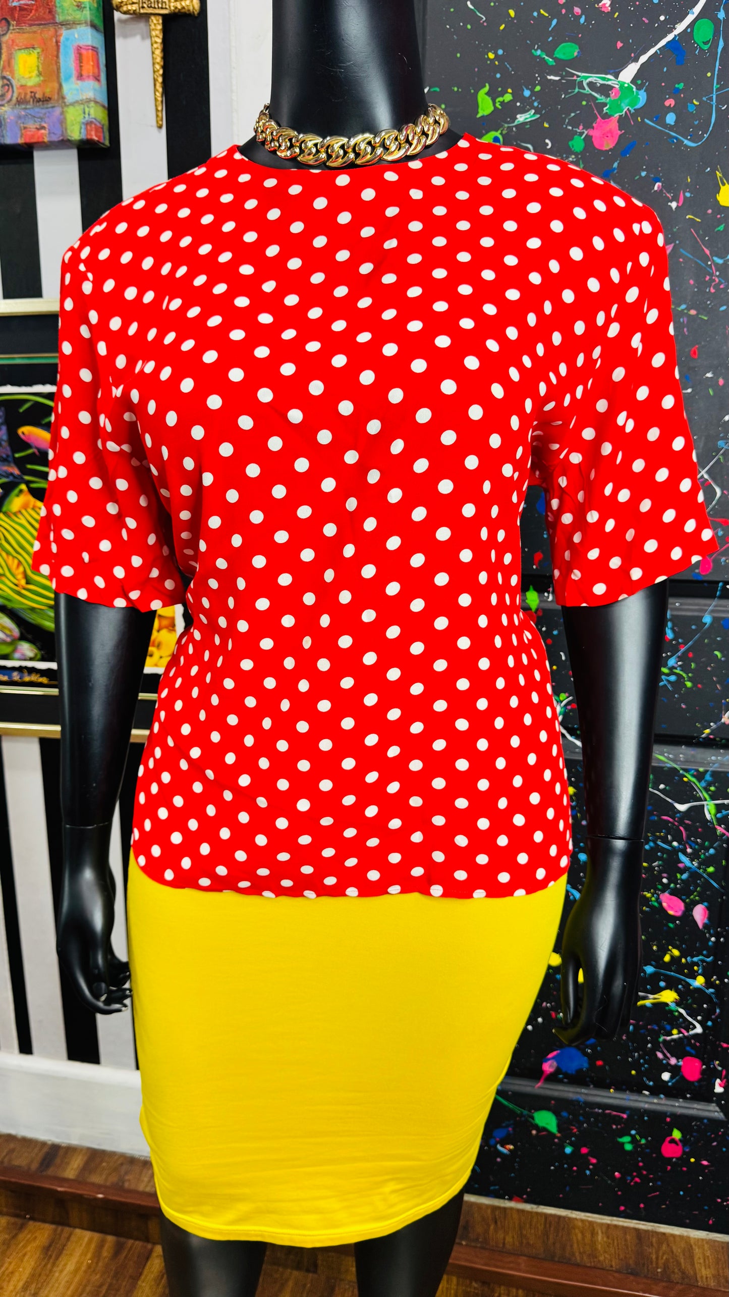 Vintage Red & White Polka Dot Blouse (18W)
