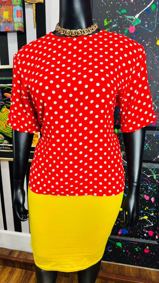 Vintage Red & White Polka Dot Blouse (18W)