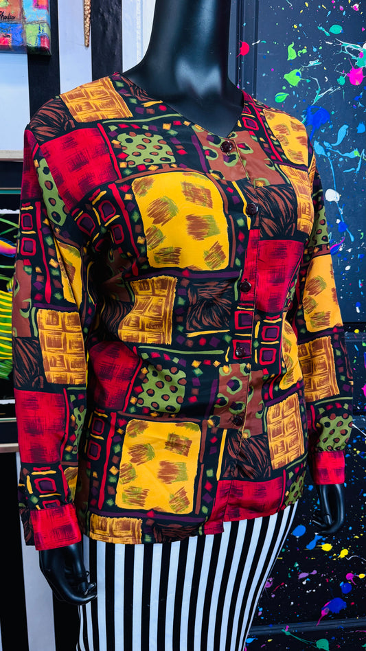 Vintage Abstract Long Sleeve Blouse (24)
