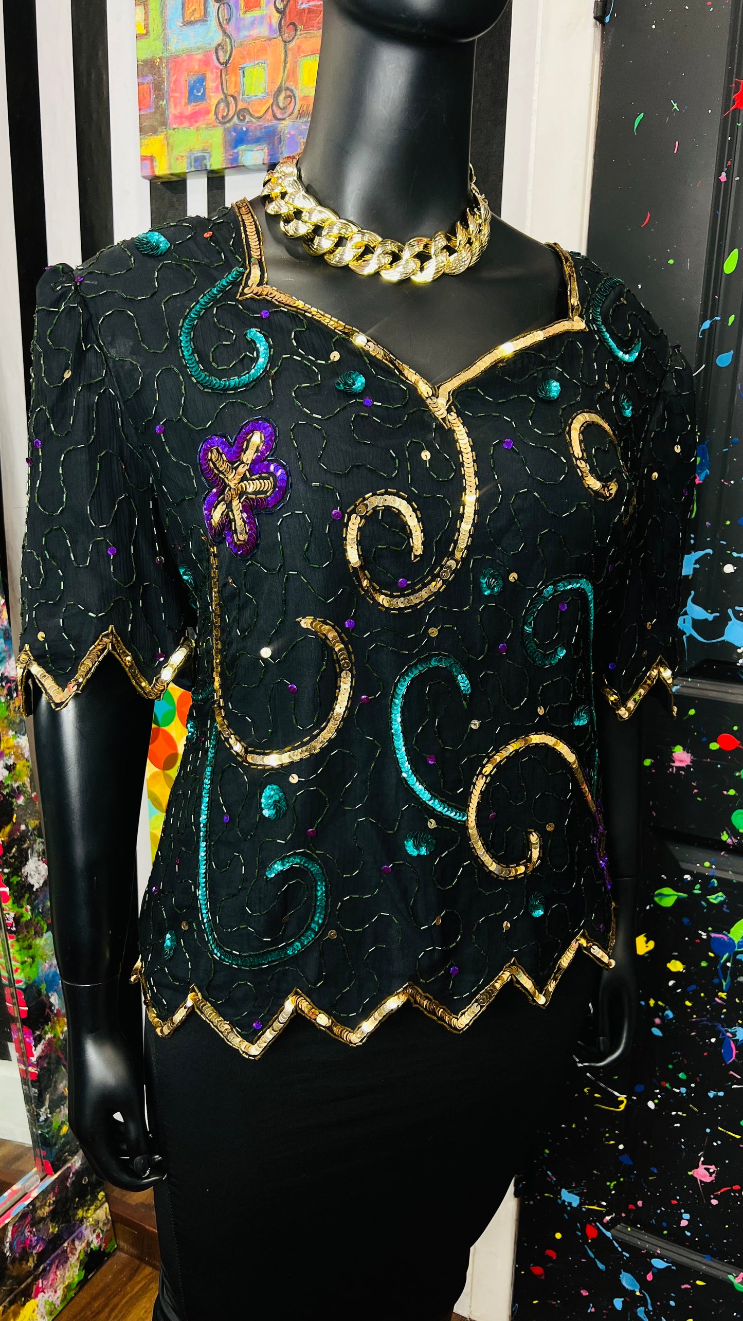 Vintage Sequin Blouse (24)