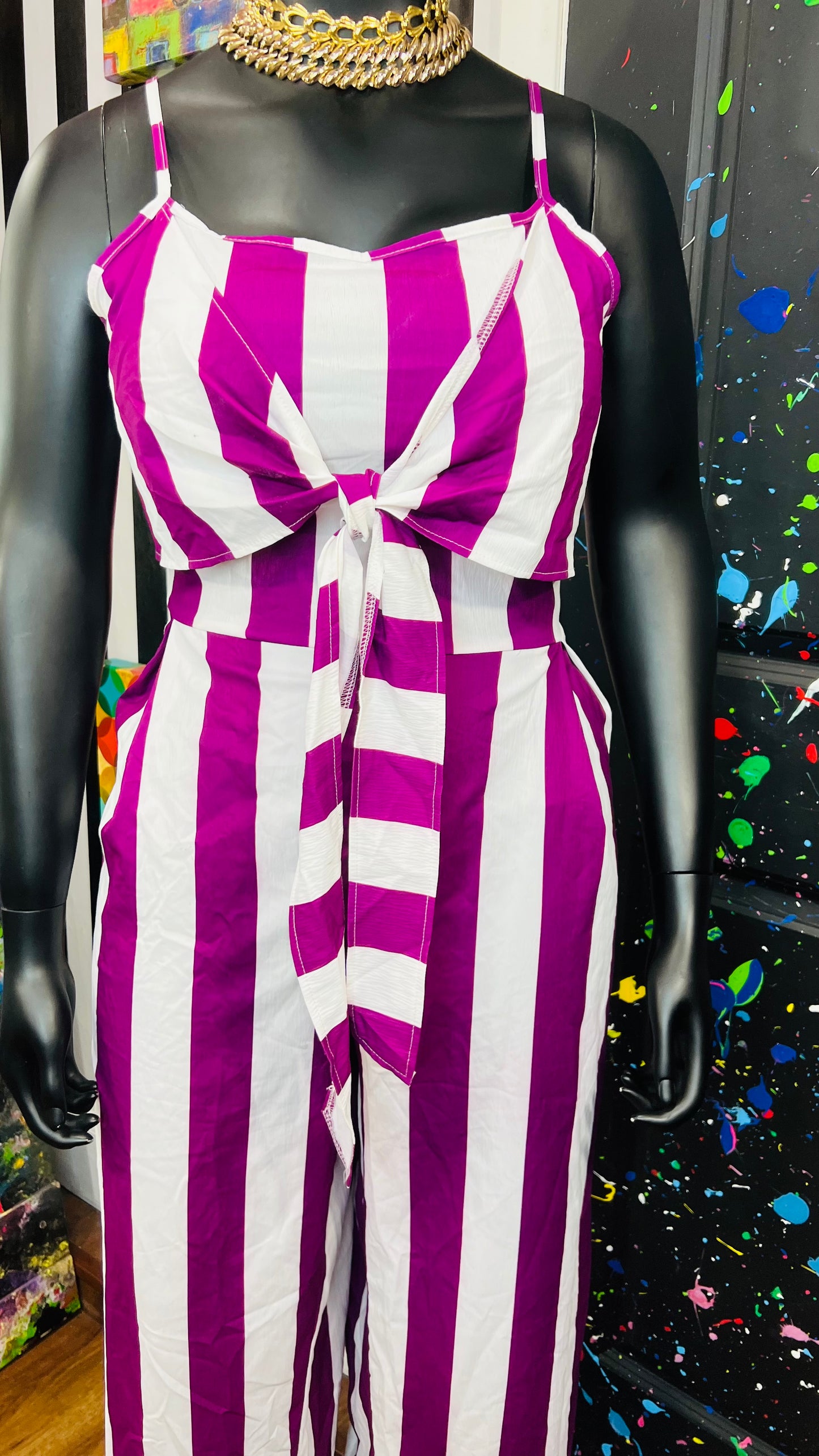 Purple & White Striped Jumpsuit (16)