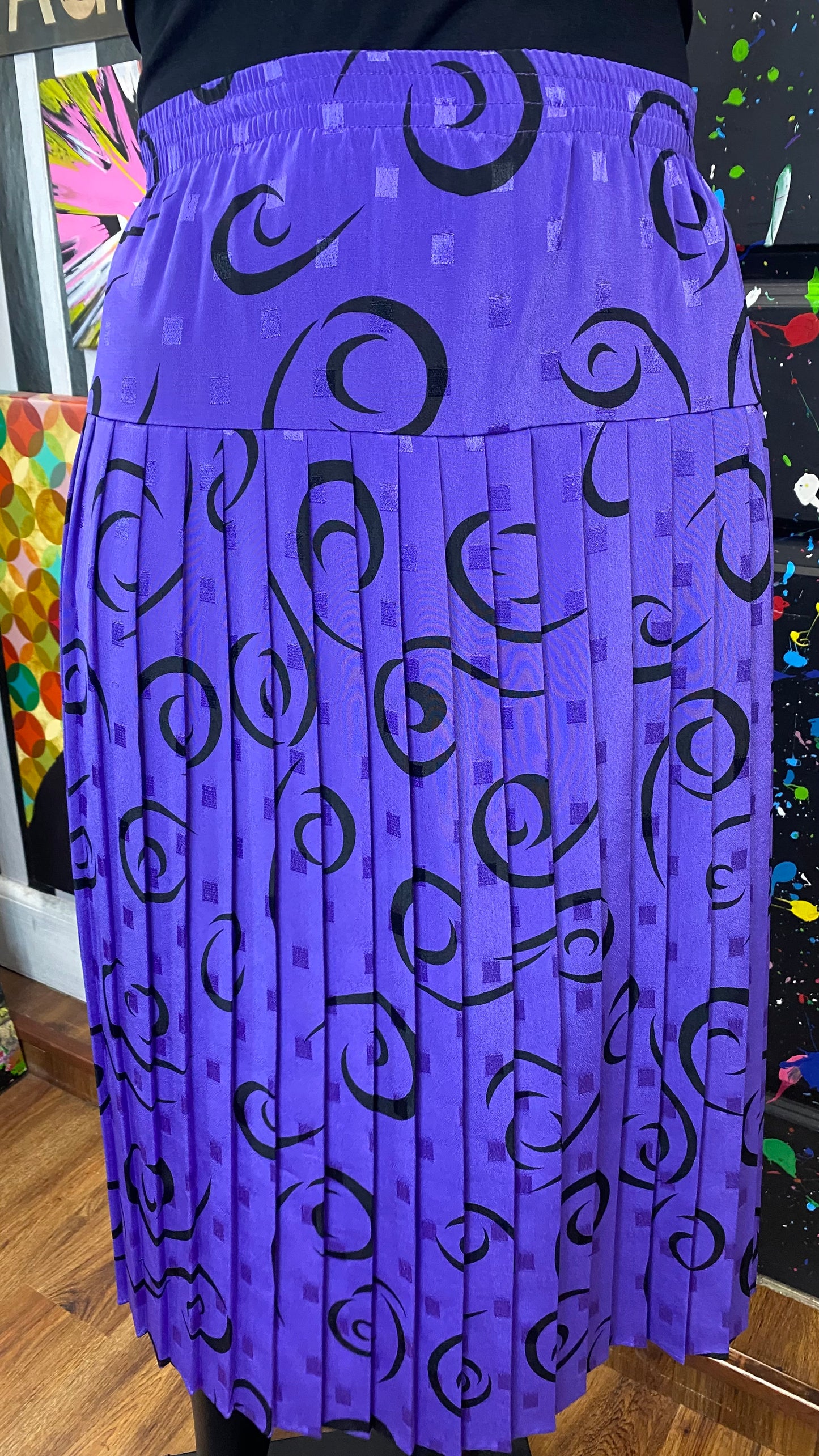 Vintage Purple & Black 80’s Skirt (24)