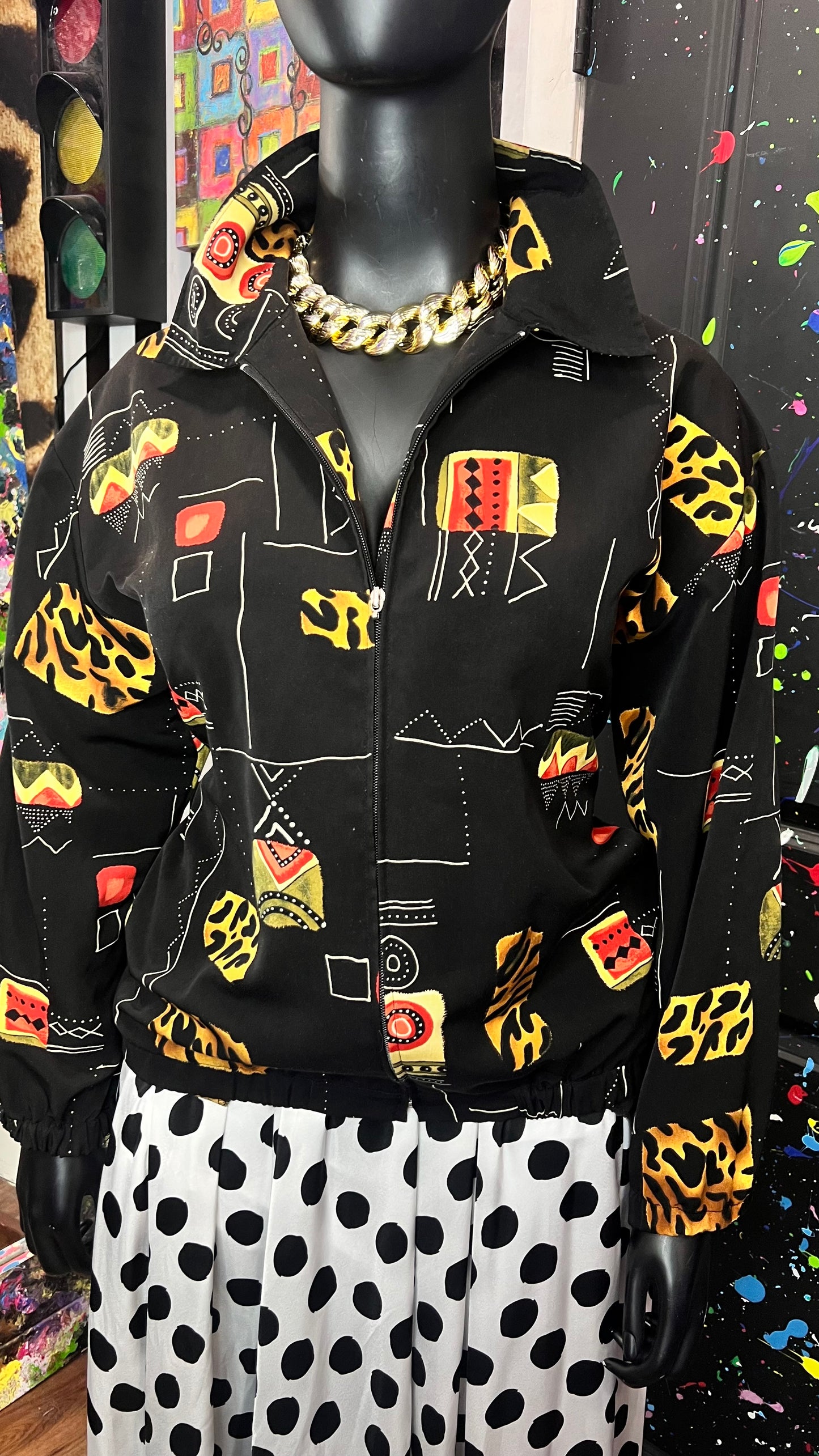 Vintage Animal Abstract Print Jacket (16/18)