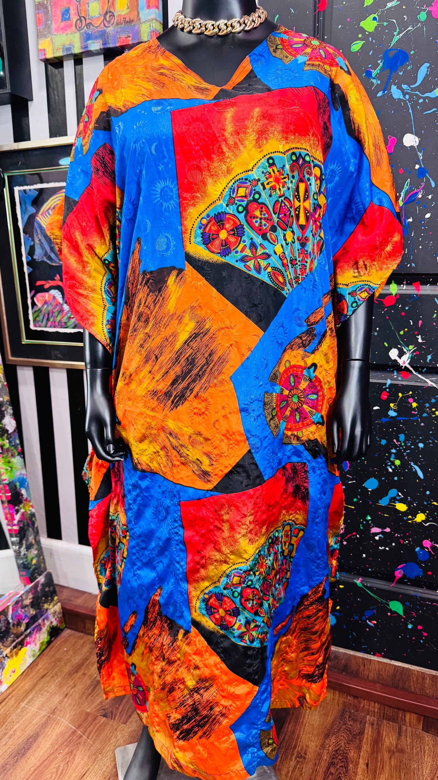 Vintage Tribal Print Kaftan (OS)