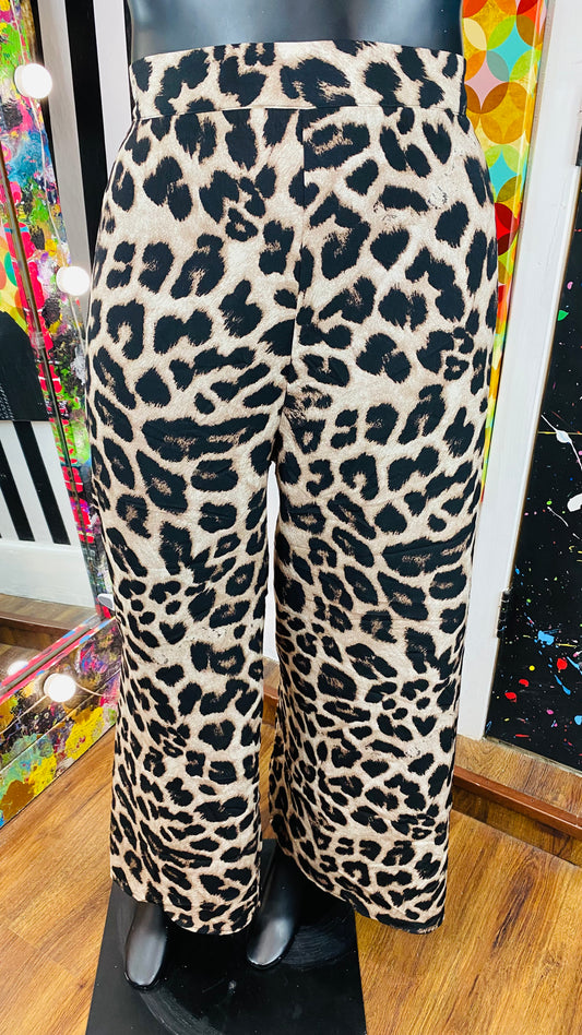 Animal Print Wide Legged Pants