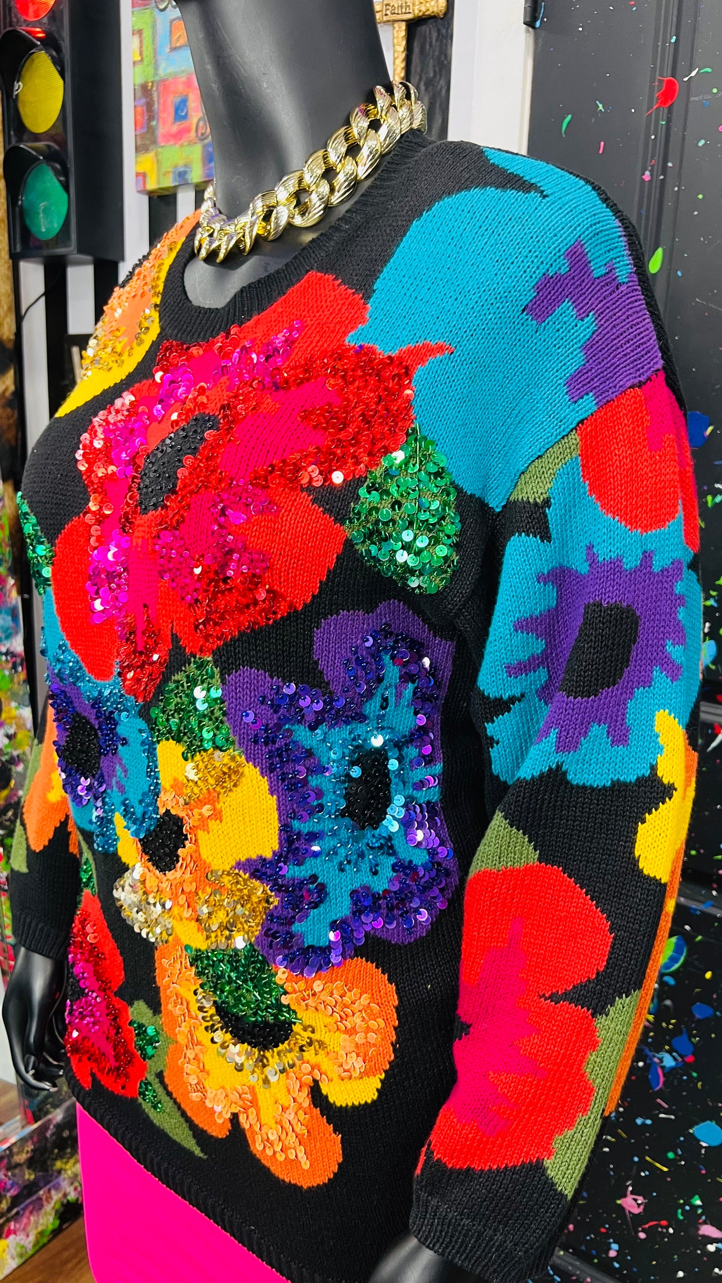 Vintage Sequin Knit Sweater (18)