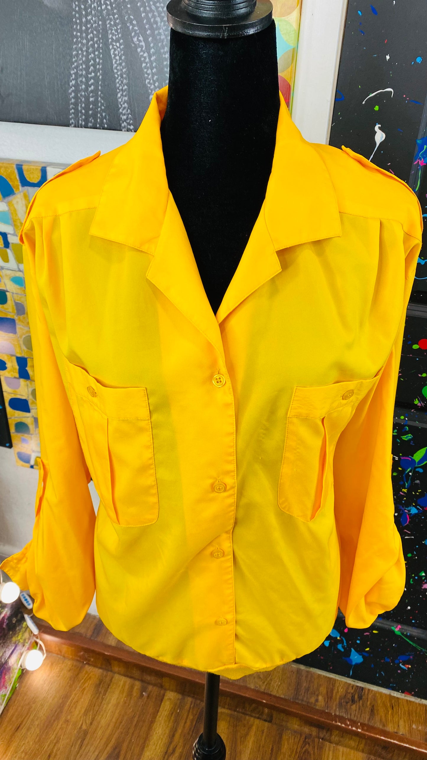 Vintage Yellow Long Sleeve Blouse