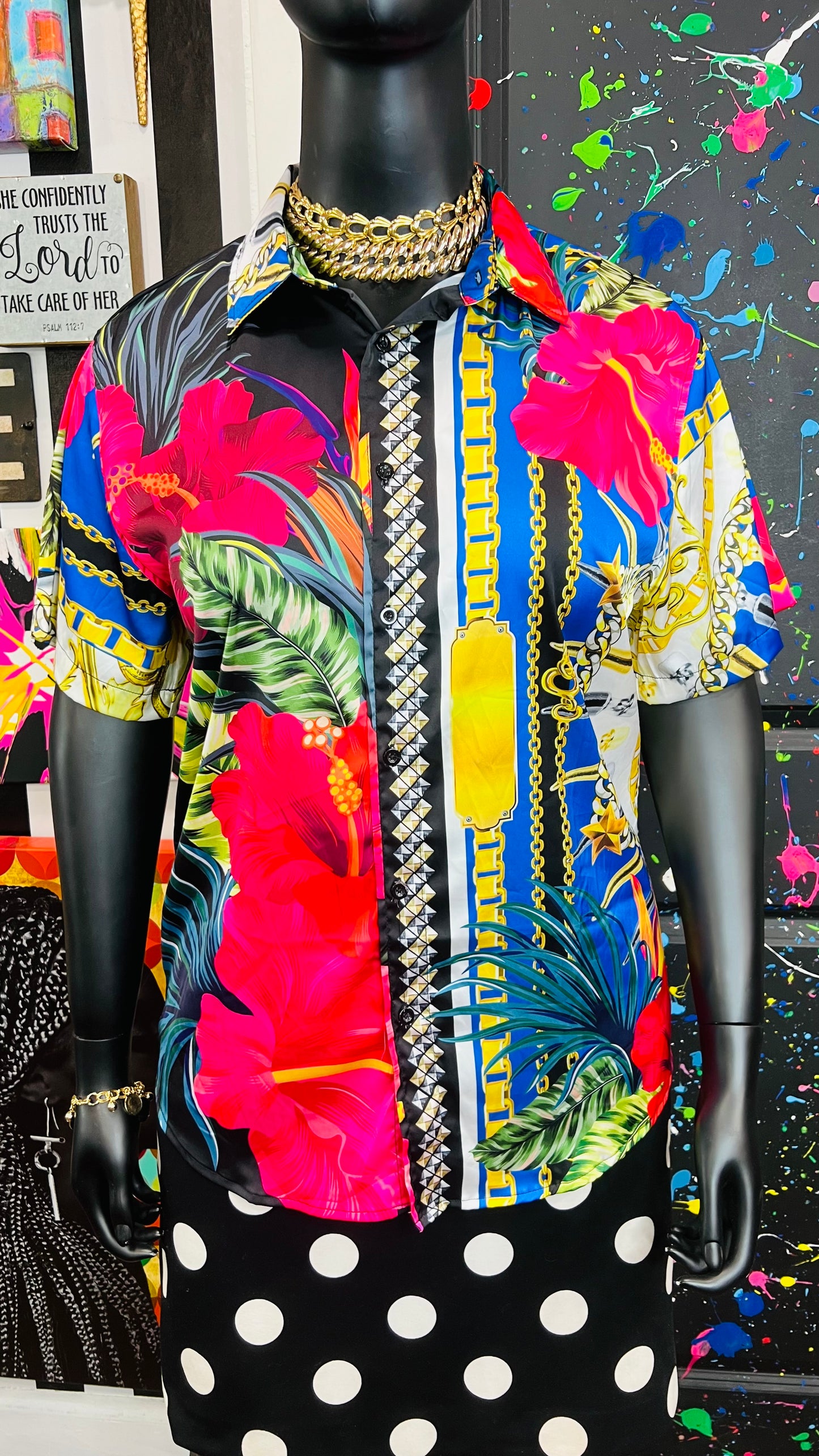 Tropical Mix Print Blouse (14)