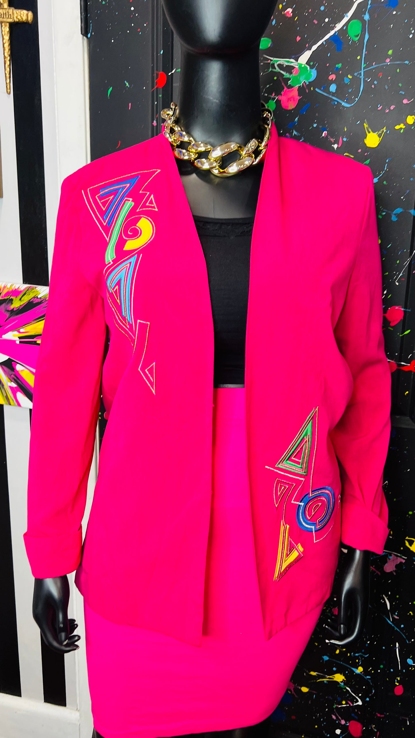 Vintage City Girl Pink Open Blazer (14)