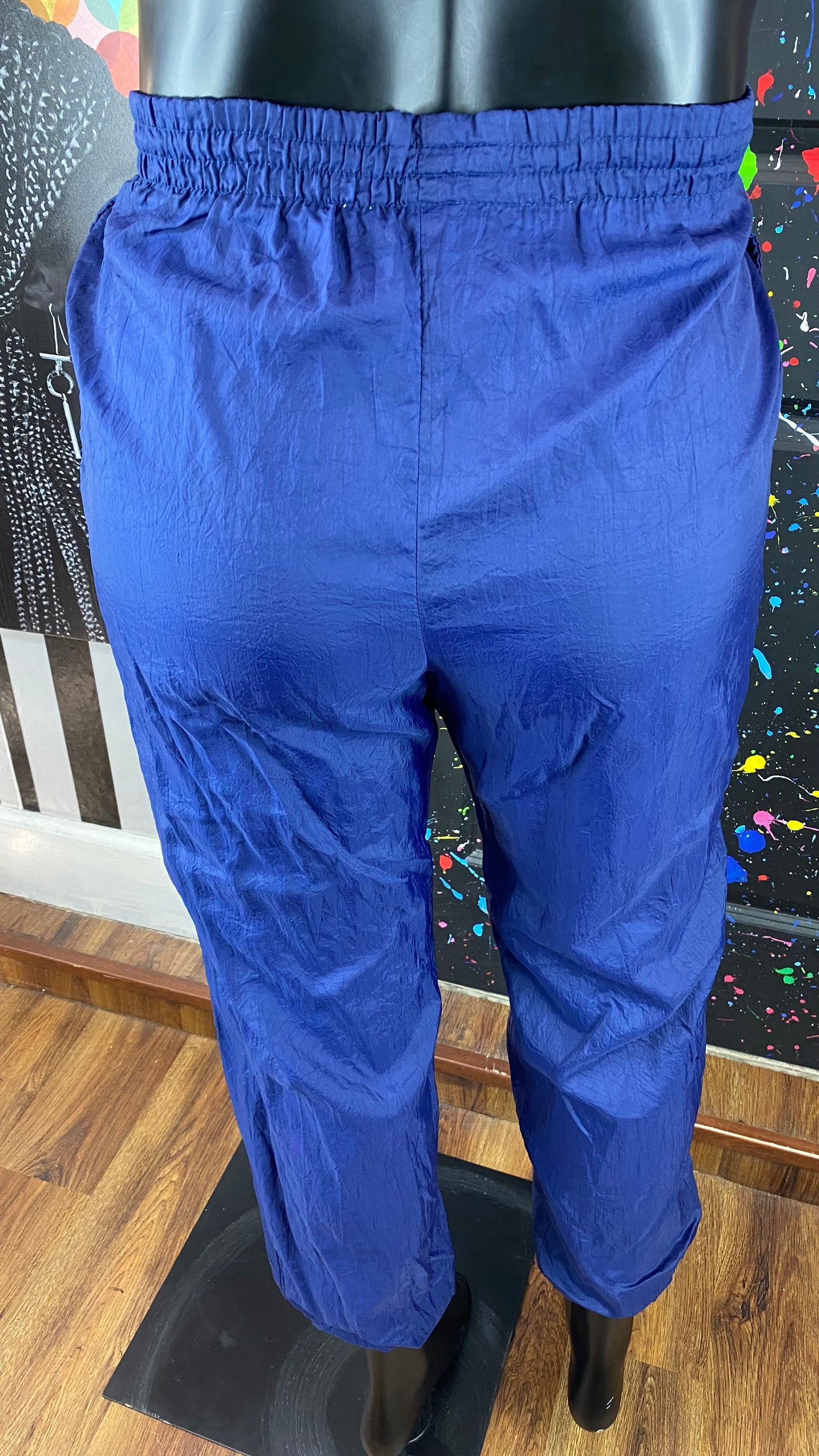 Navy Parachute Material Pants
