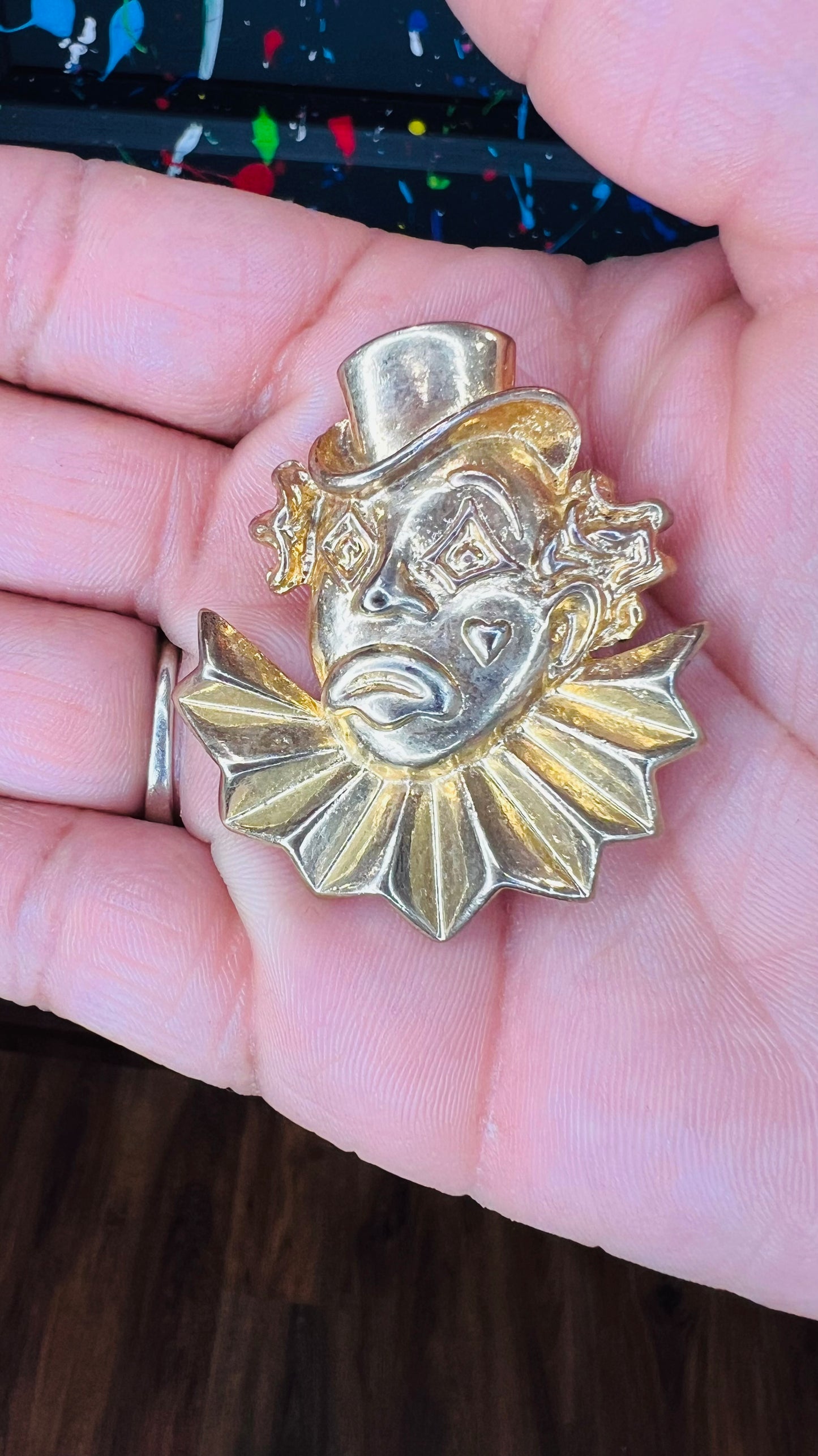 Vintage Clown Brooch Pin