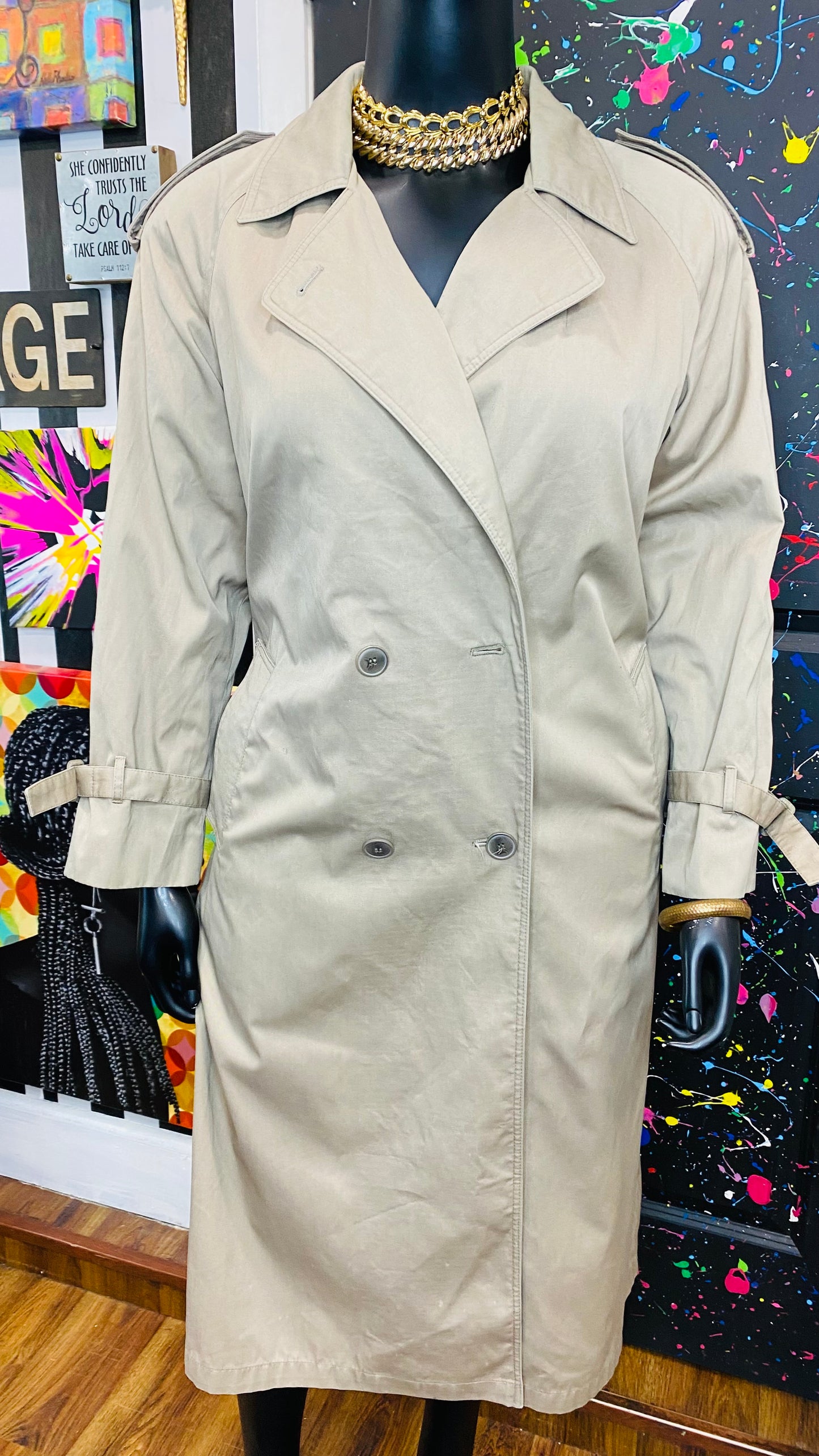 Vintage Tinted Khaki Trench Coat (14)