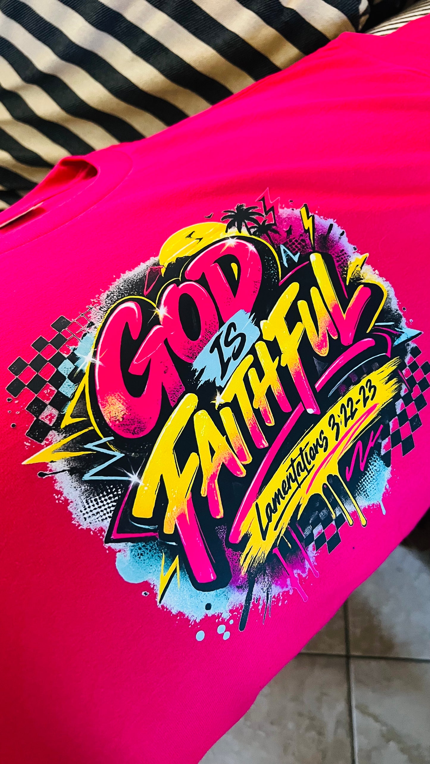 GOD IS FAITHFUL – 80s/90s Retro Faith Graphic Tee (L-3X)
