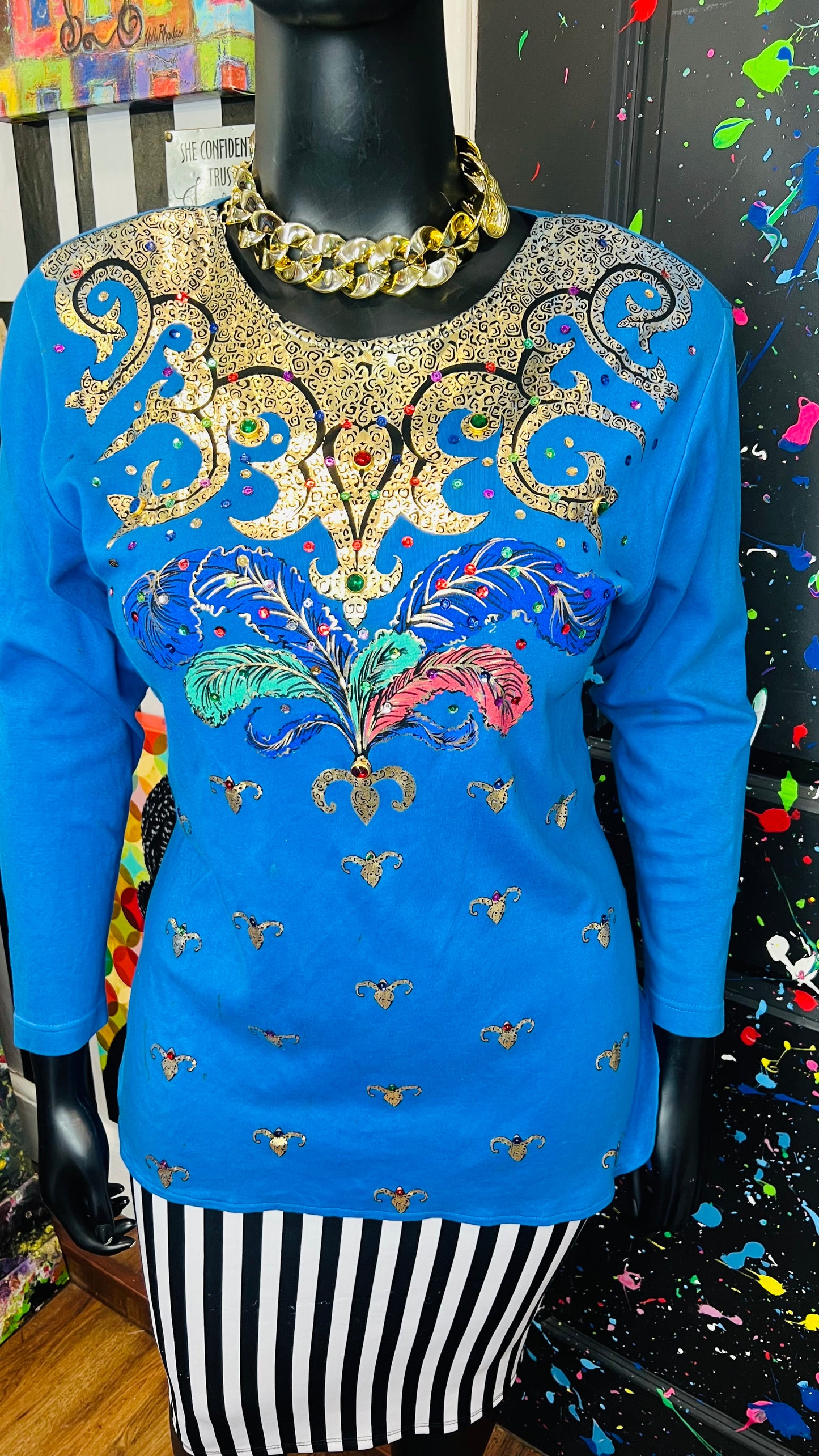 Vintage Jewel Long Sleeve Blouse (14)