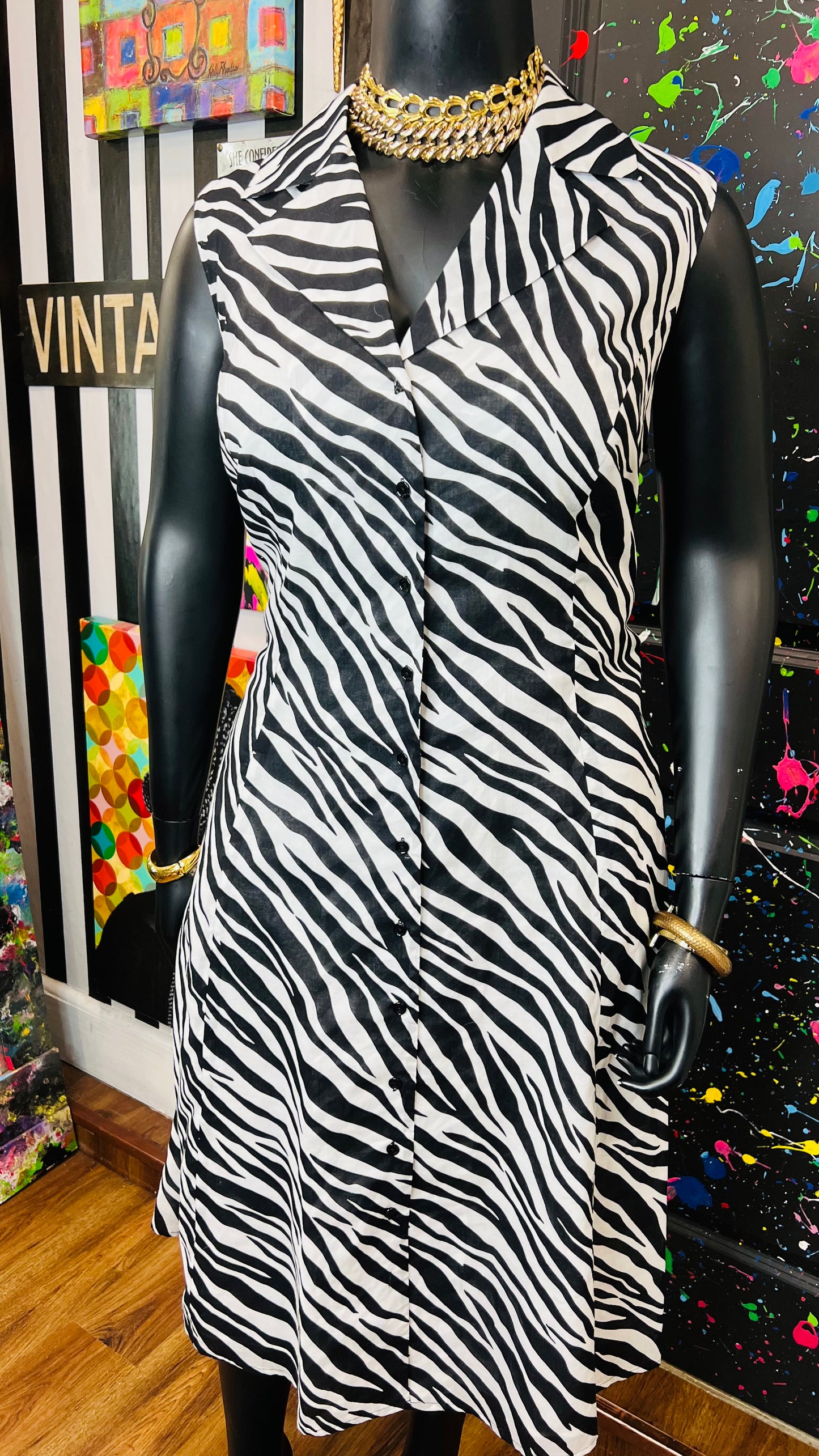 Zebra Striped Dress (20W)