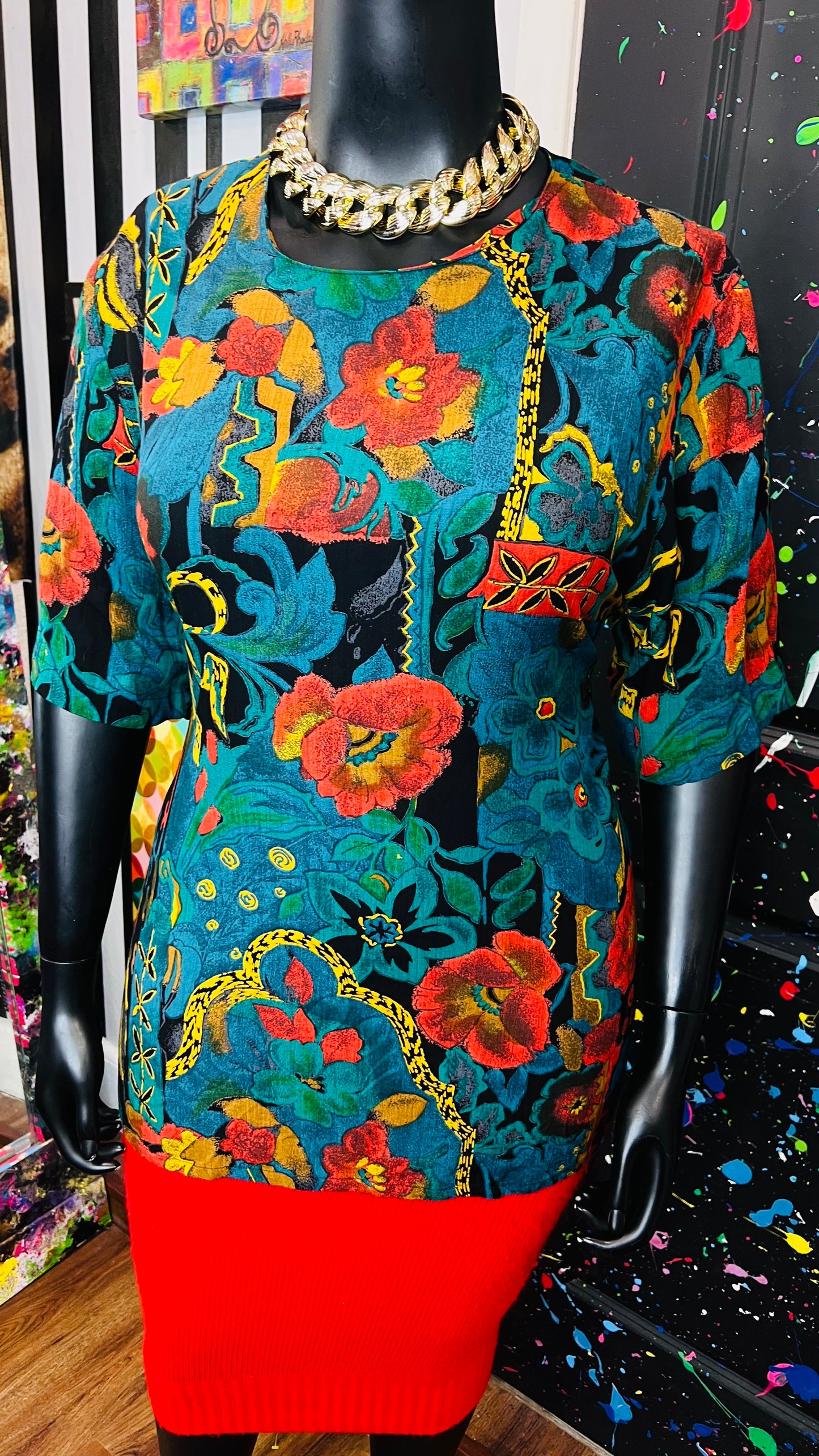 Vintage Rayon Floral Blouse (20)