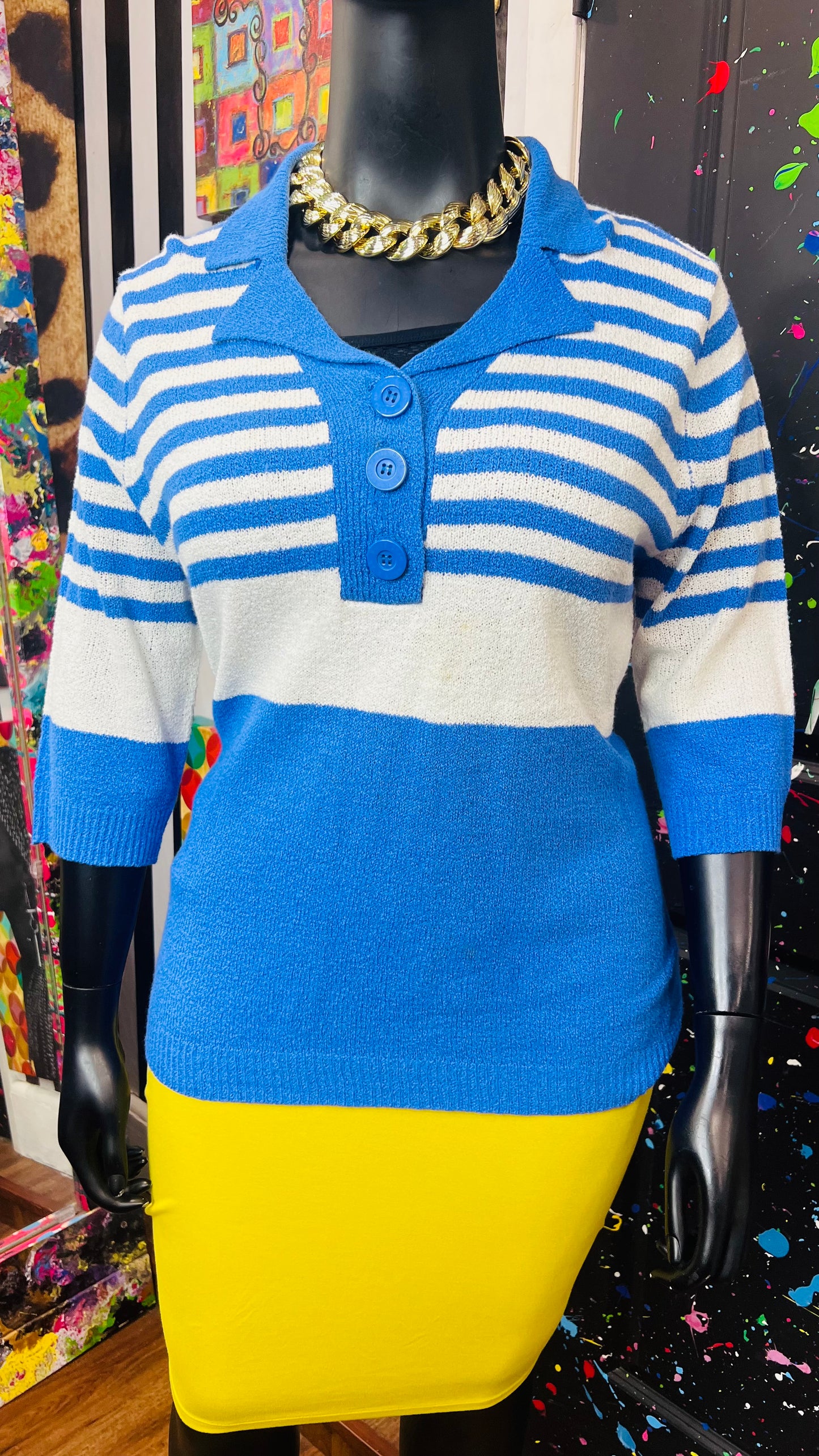 Vintage Striped ‘Stag’ Blouse (18W/20W)