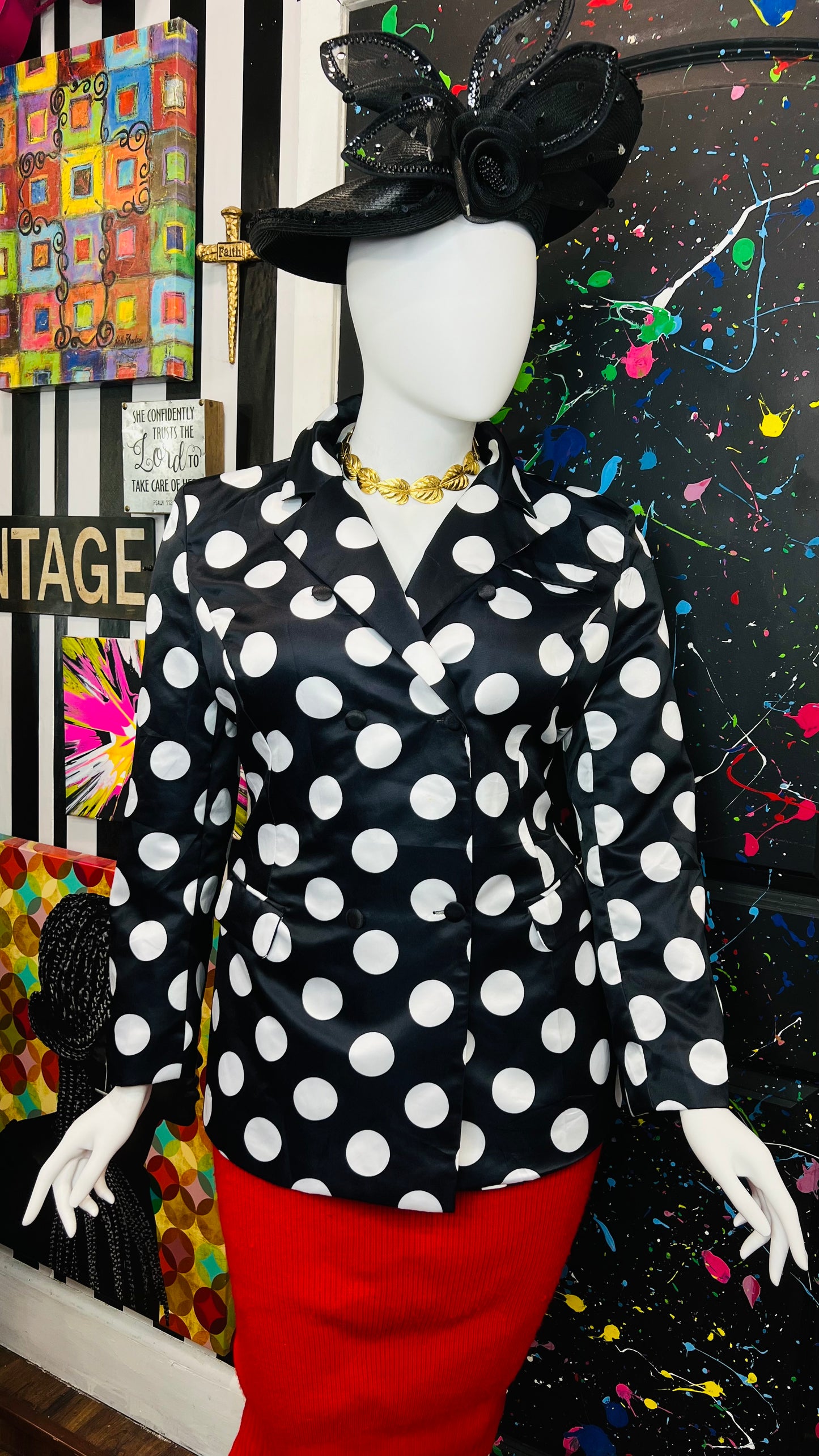 Polka Dot Double Breasted Blazer (18)