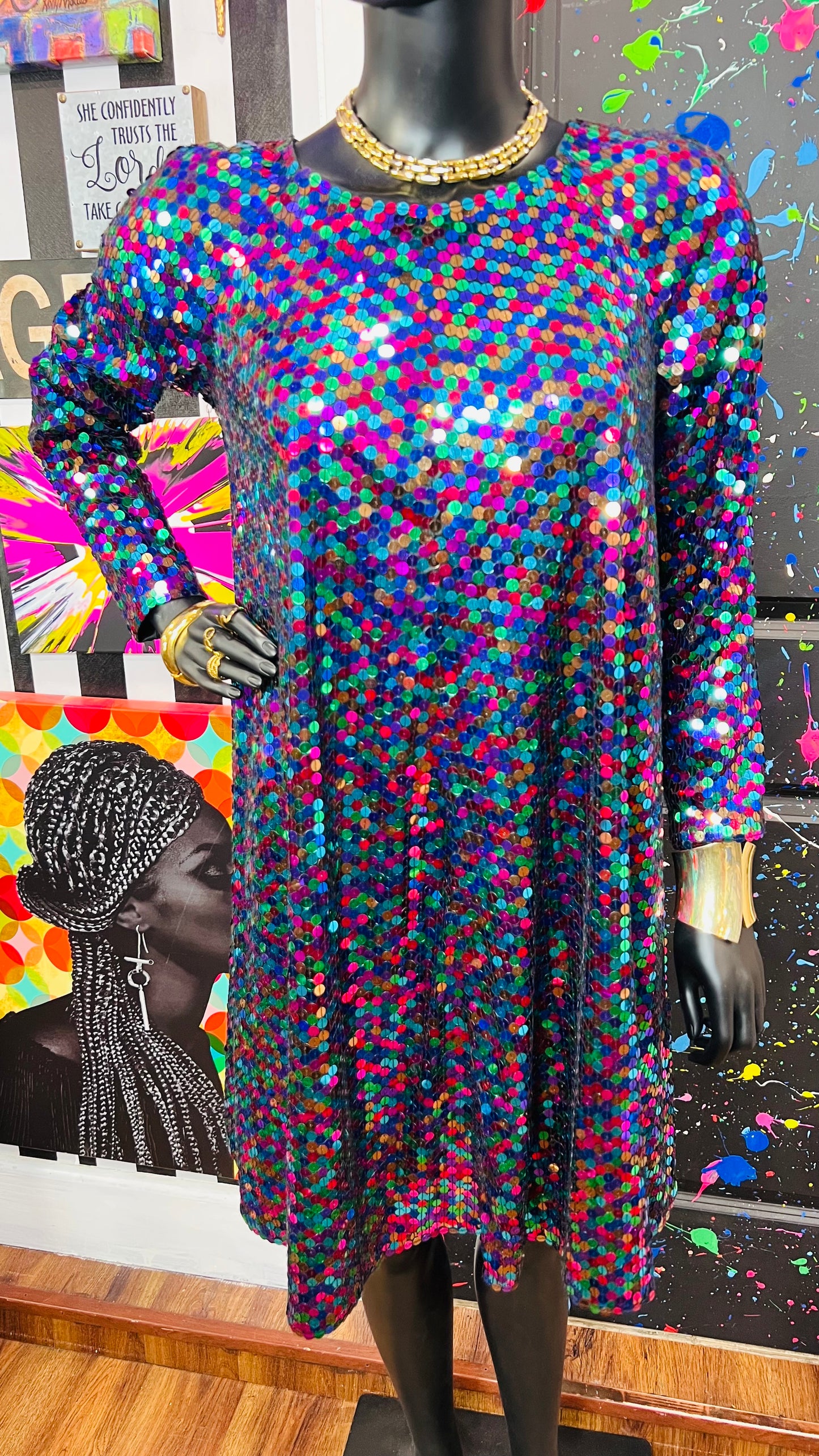 Vintage Sequin (Has Stretch) Circle Dress (14)