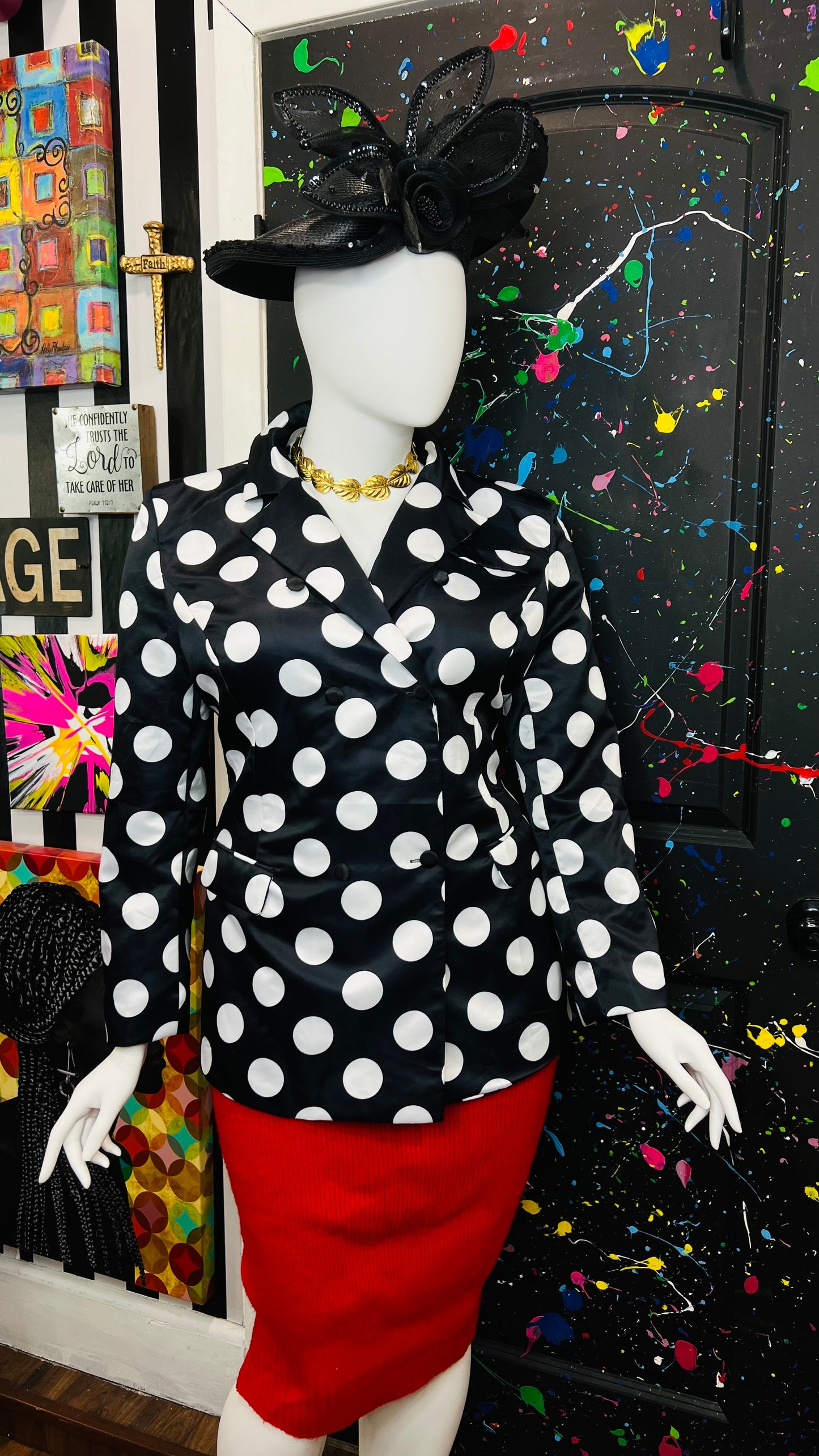 Polka Dot Double Breasted Blazer (18)