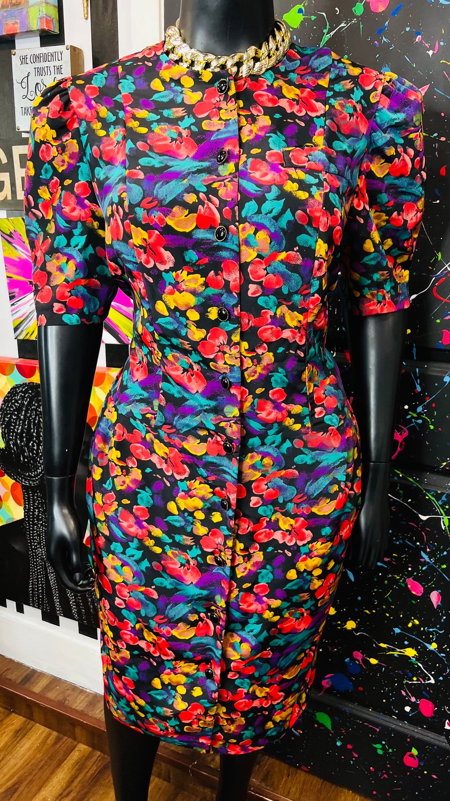 Vintage Floral Dress (18W)