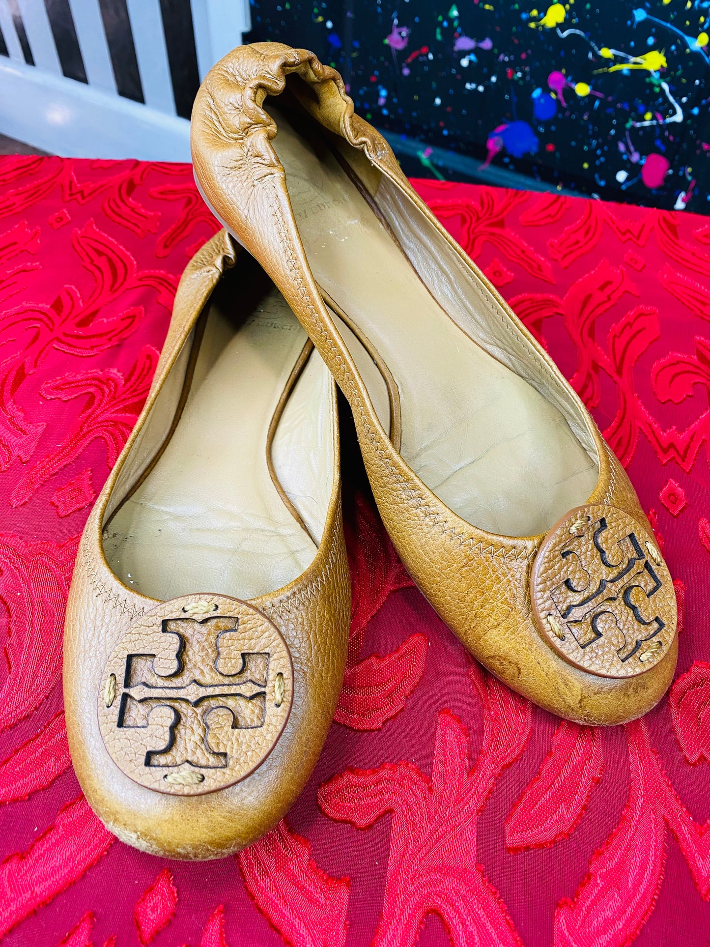 Tory Burch Genuine Leather Vintage Flats