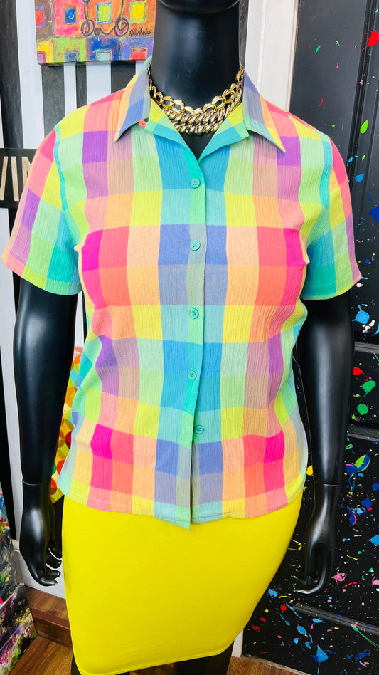 Vintage Pastel Colored Blouse (12/14)