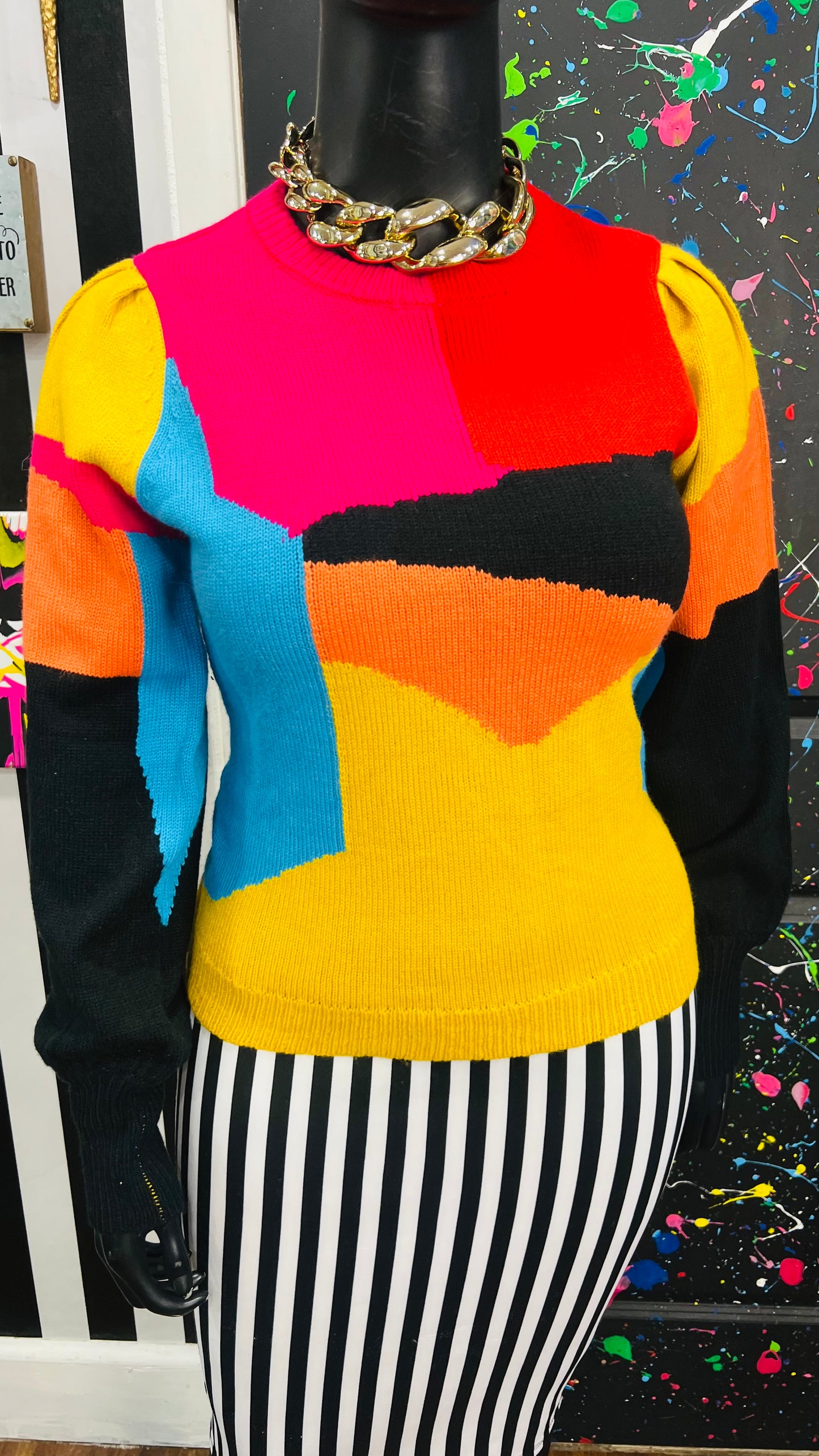 Colorful Knit Sweater (14/16)