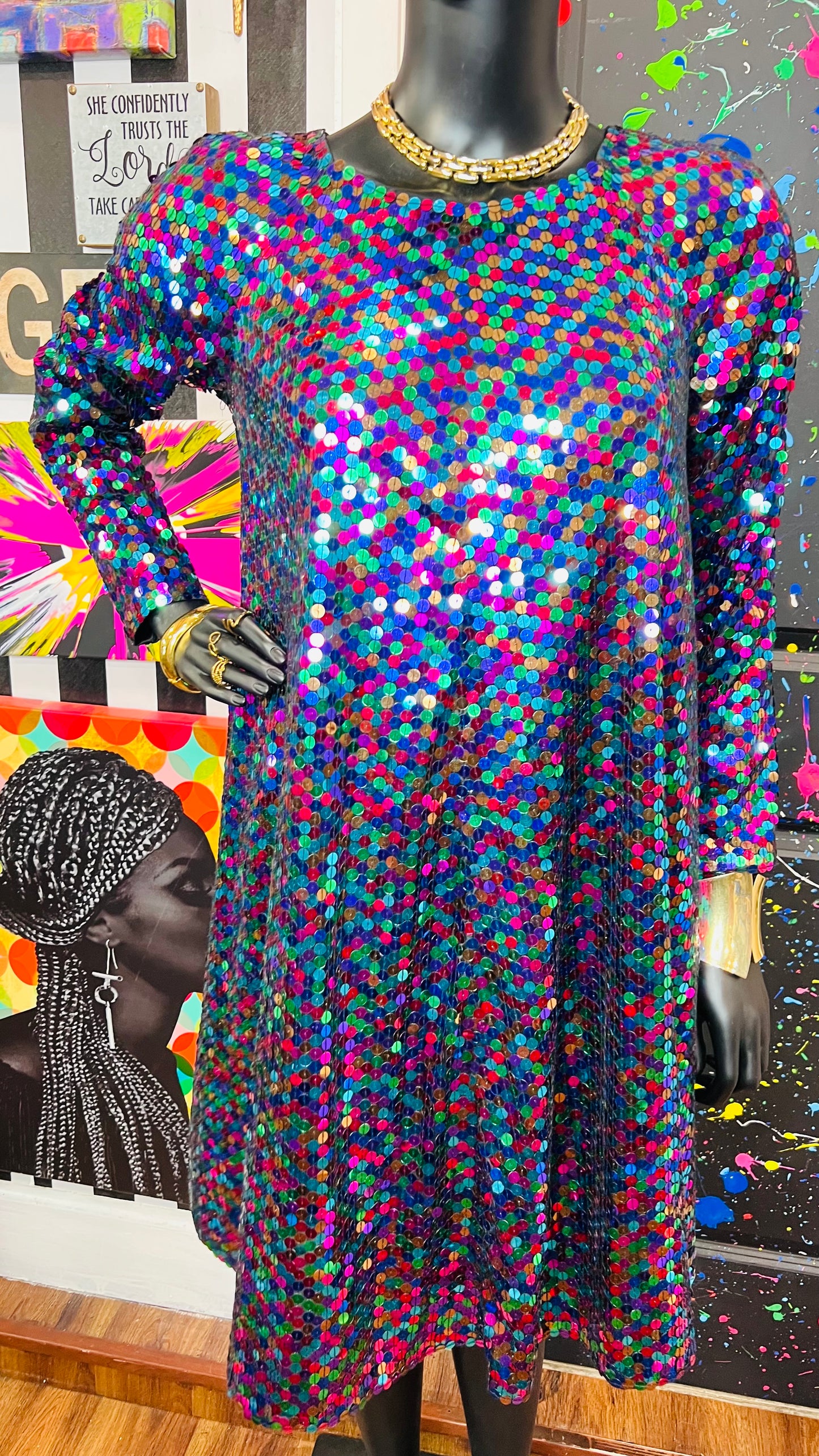 Vintage Sequin (Has Stretch) Circle Dress (14)