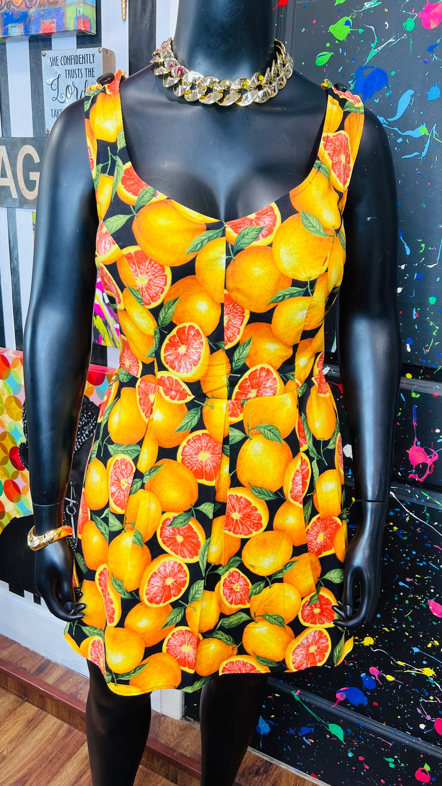 Vintage Fruit Romper - Shorts Underneath (16)