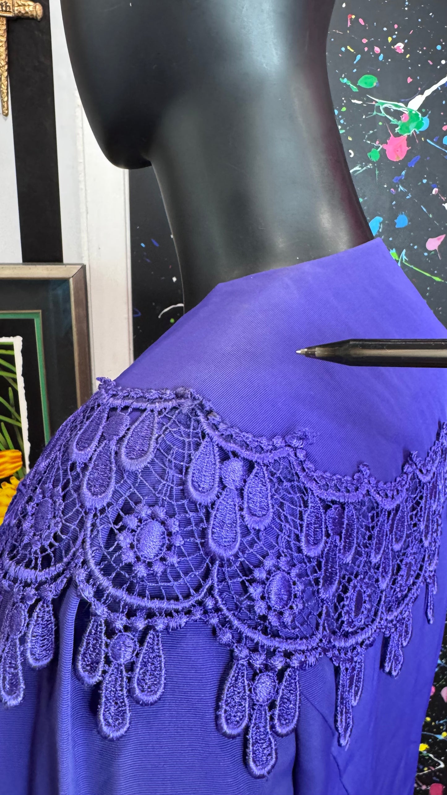 Vintage Purple Lace Blouse (22)