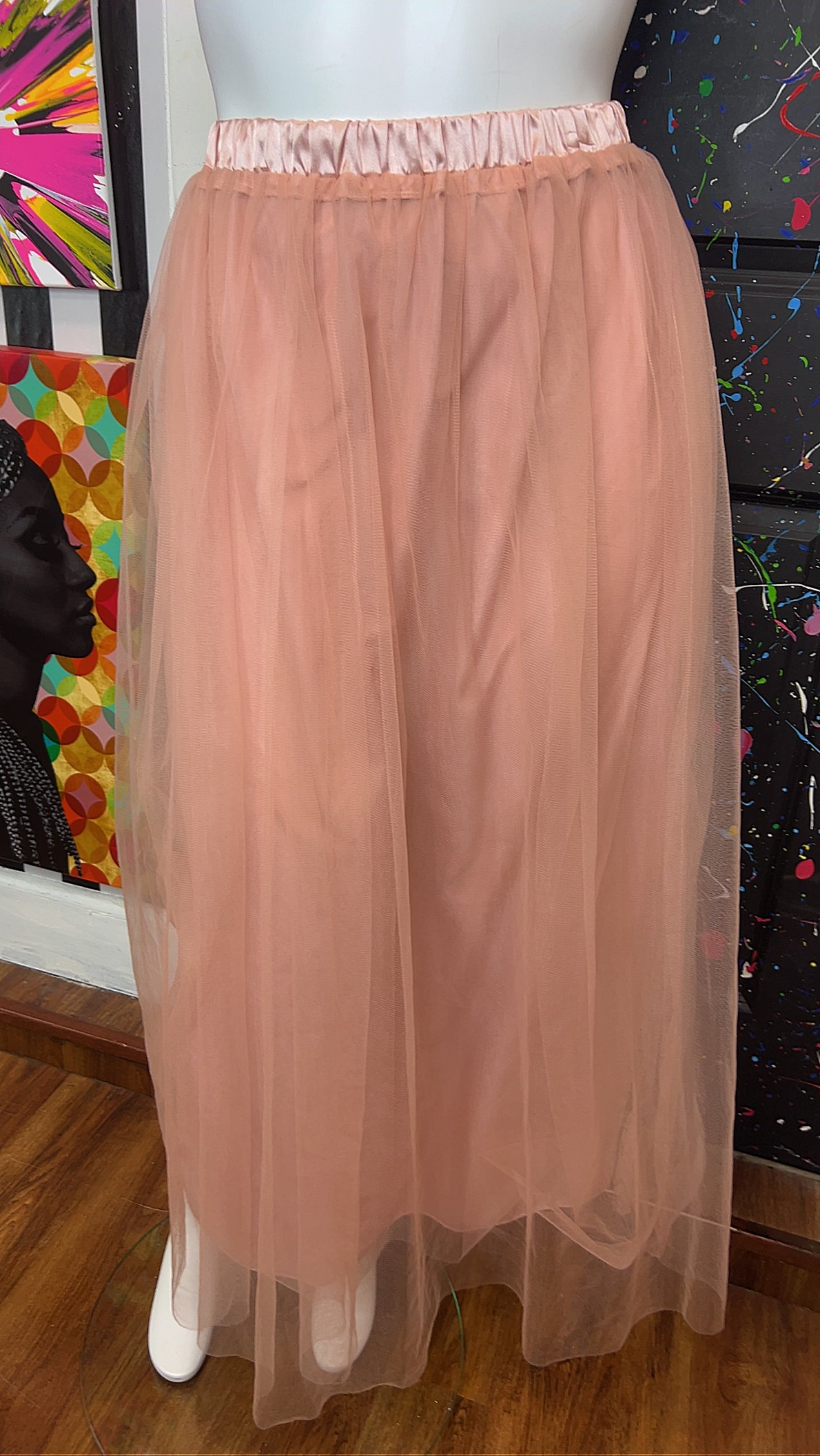 Long Blush Tulle Skirt (16)