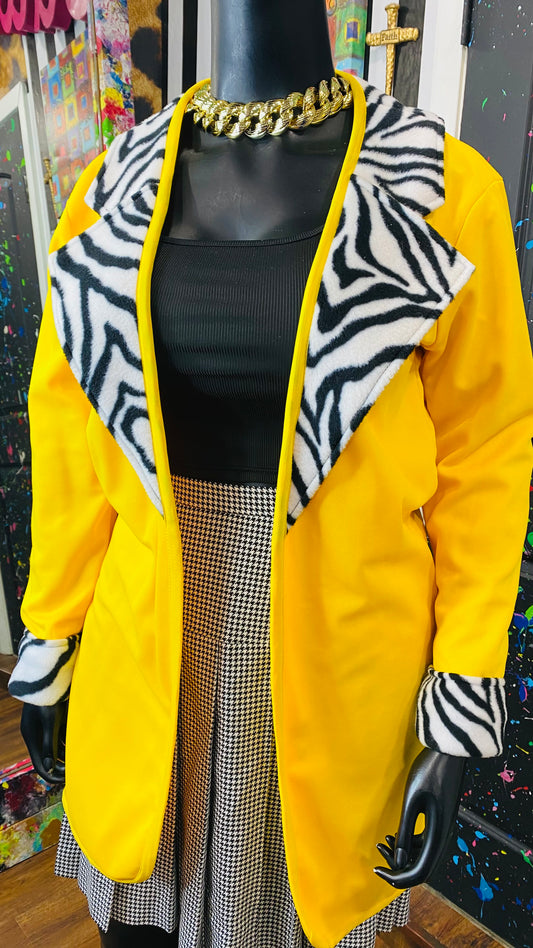 Yellow & Zebra Duster/Open Blazer (14)
