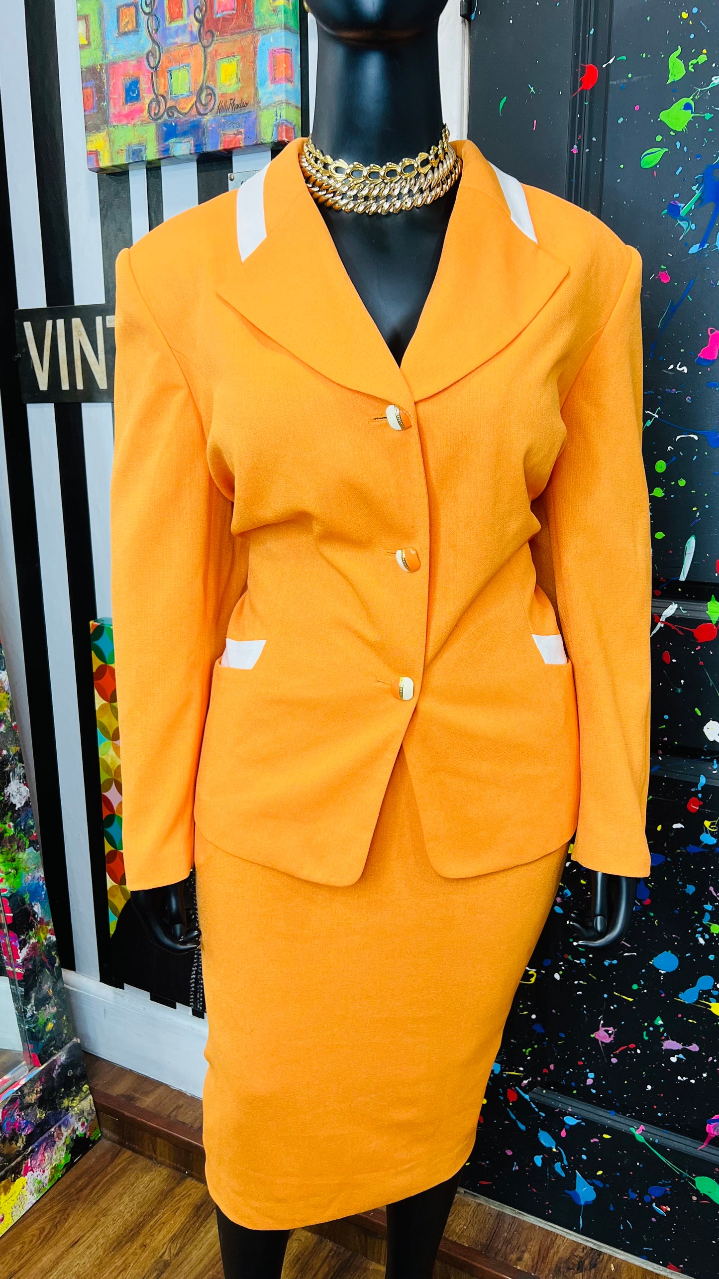 Vintage Orange & Cream Suit (24W)