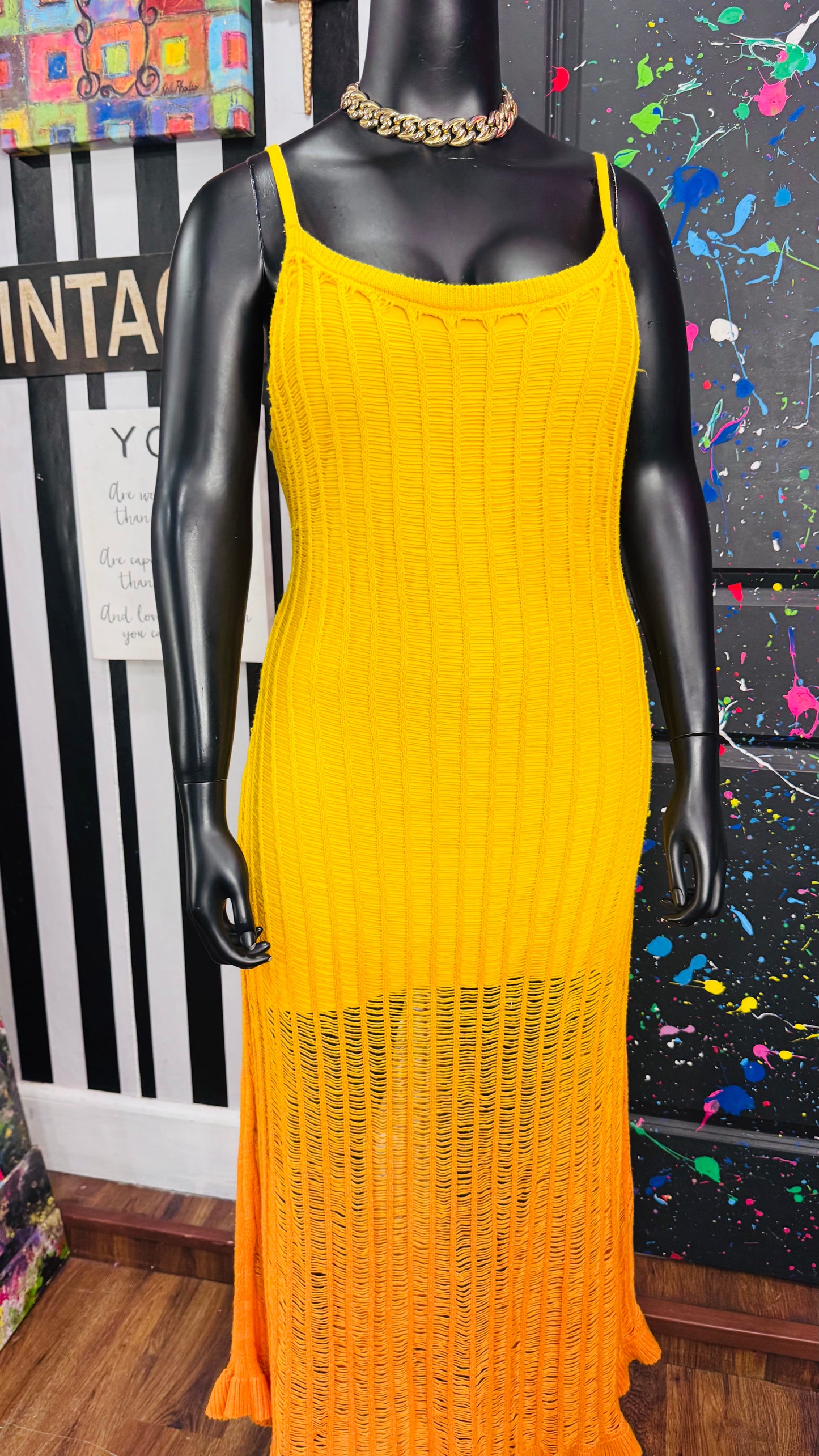 Vintage Inspired Ombré Knit Dress (18)