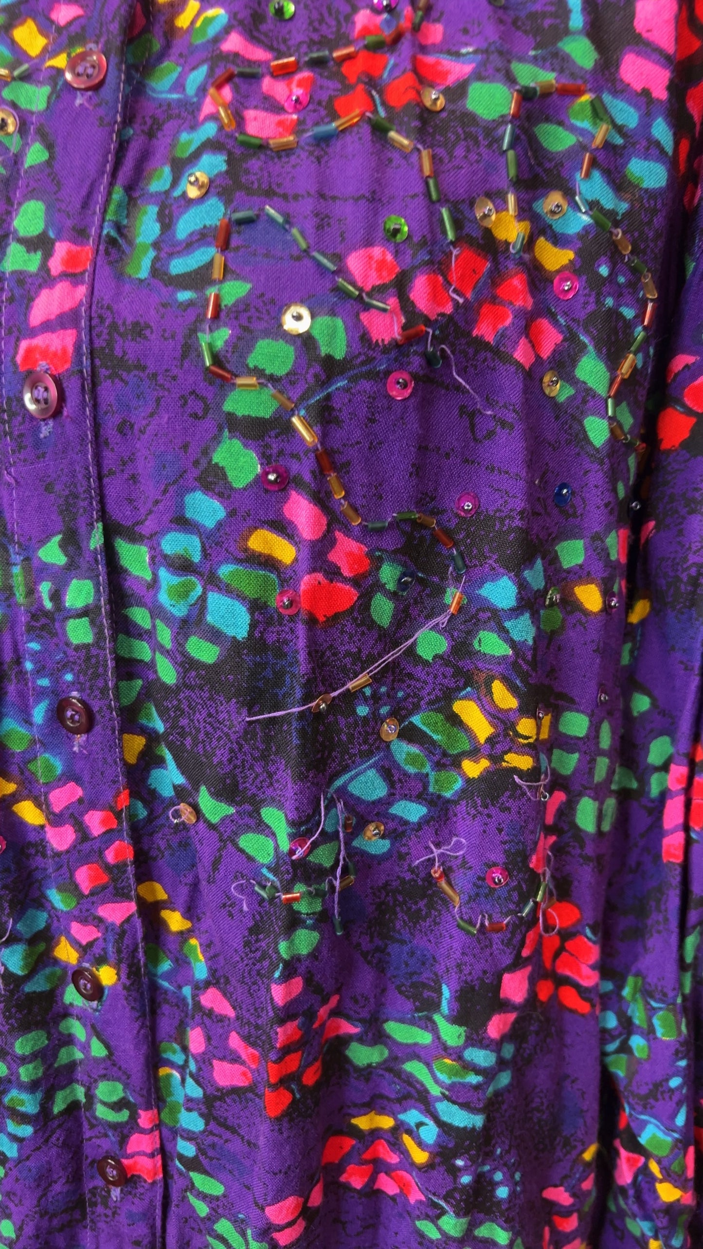 Vintage Rayon Sequin Blouse (16)