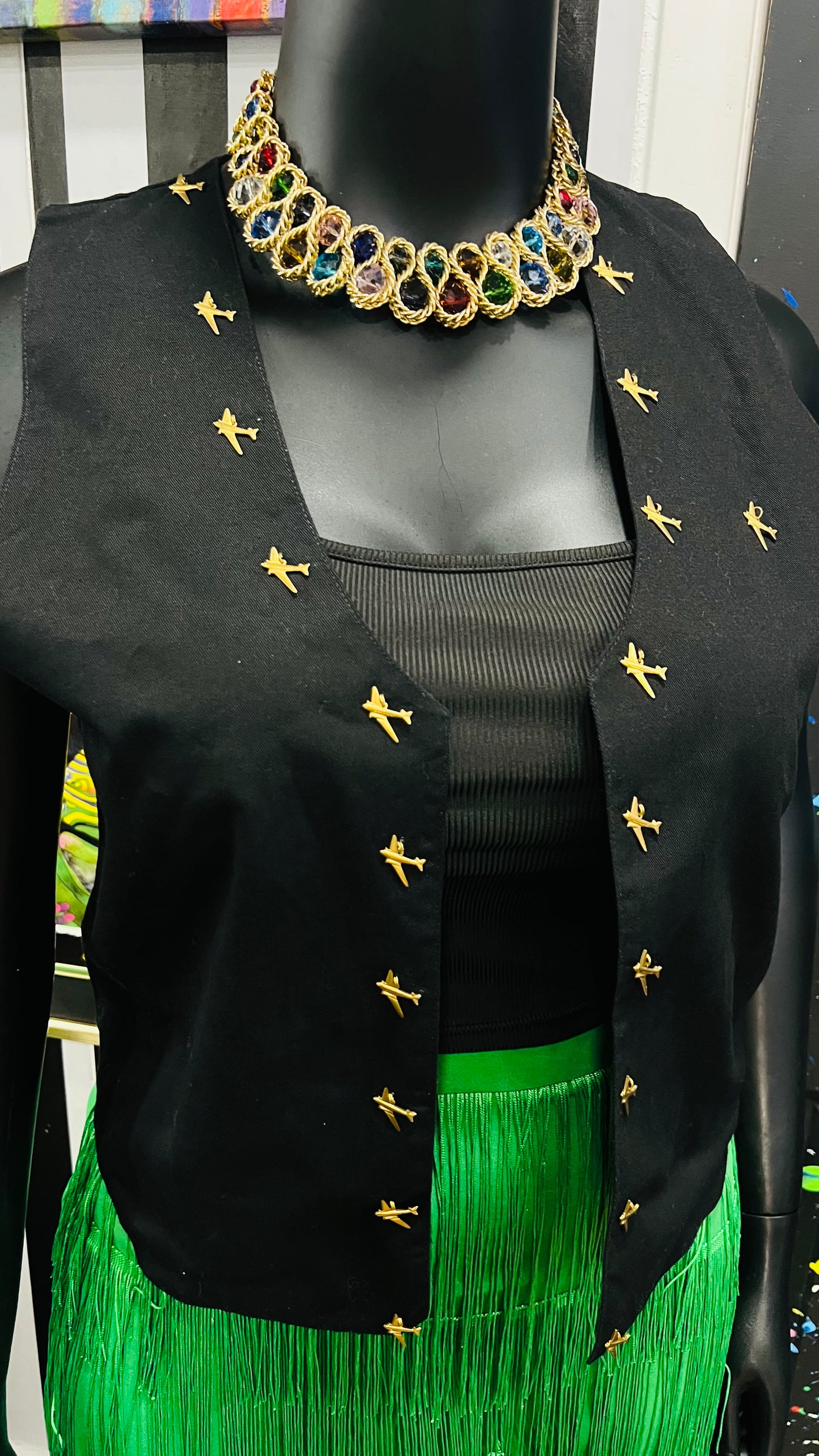 Vintage Gold Airplane Vest (14)